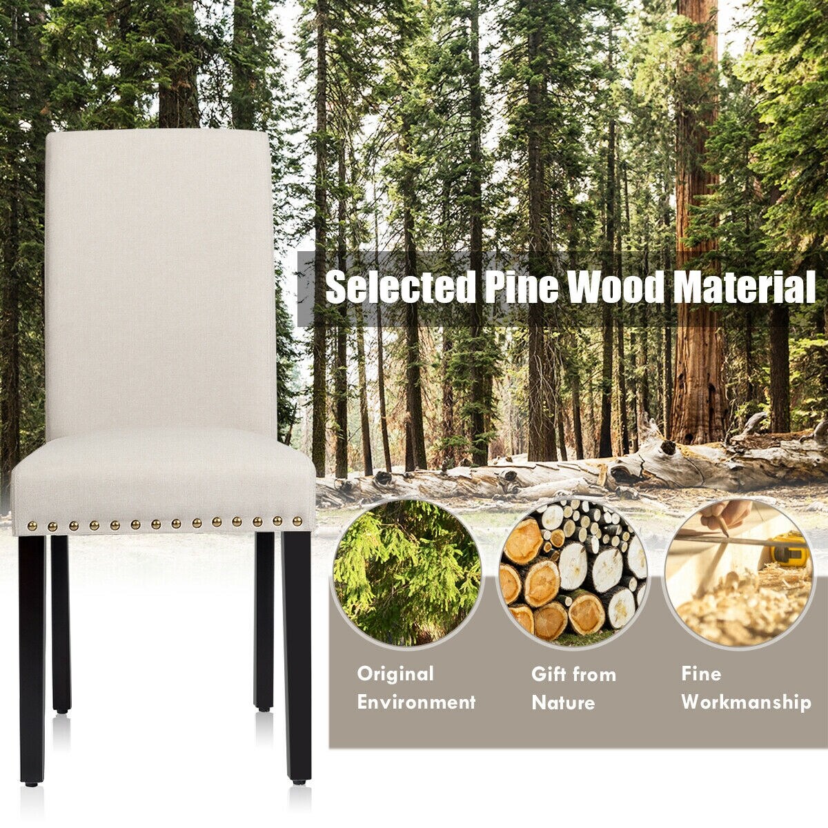 WELLFOR HW-HWY2-65395BE Dining-Chairs - View #7
