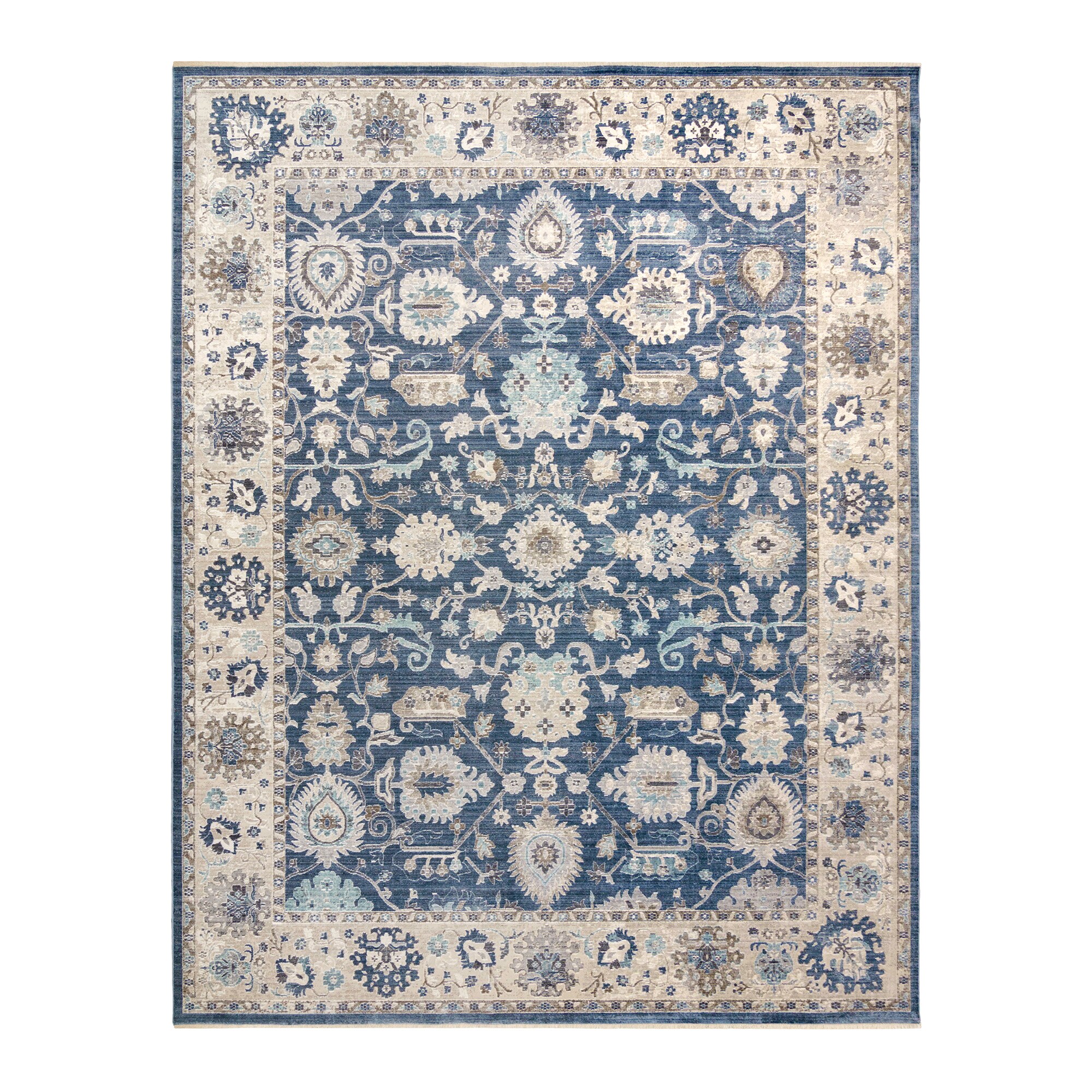 GERTMENIAN Asteria 5 X 7 (ft) Blue Indoor Border Area Rug at