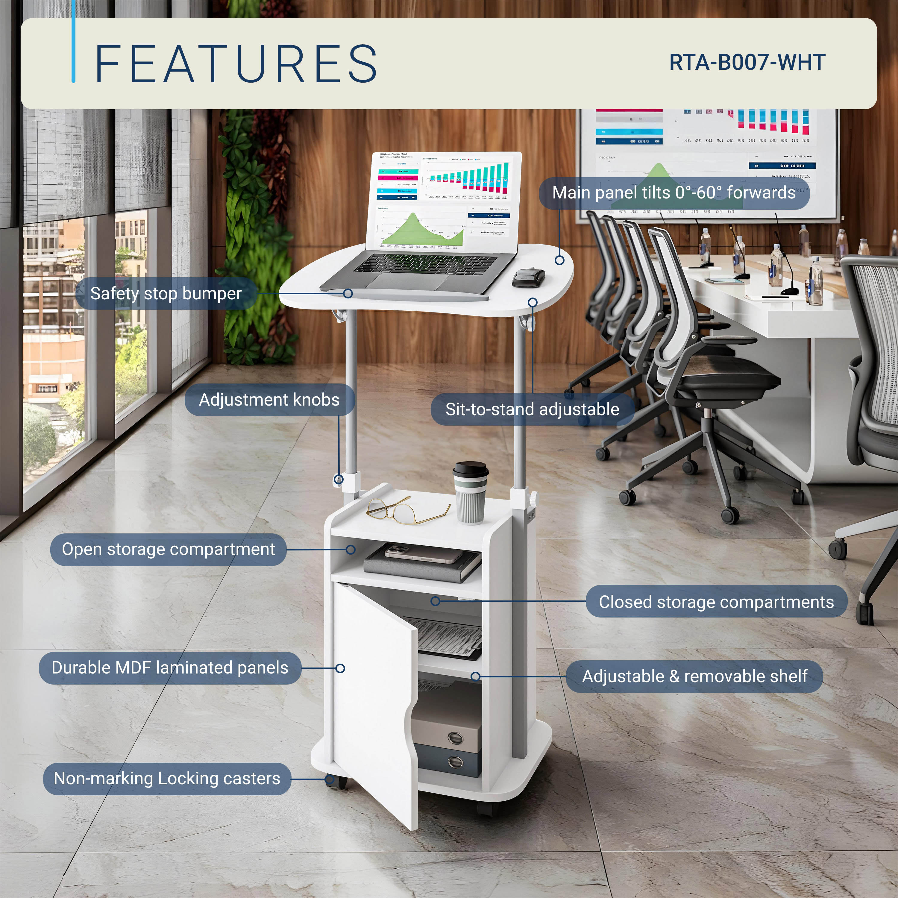 YOSIMFUR DJYC-B031P396152 Office-Tables - View #4