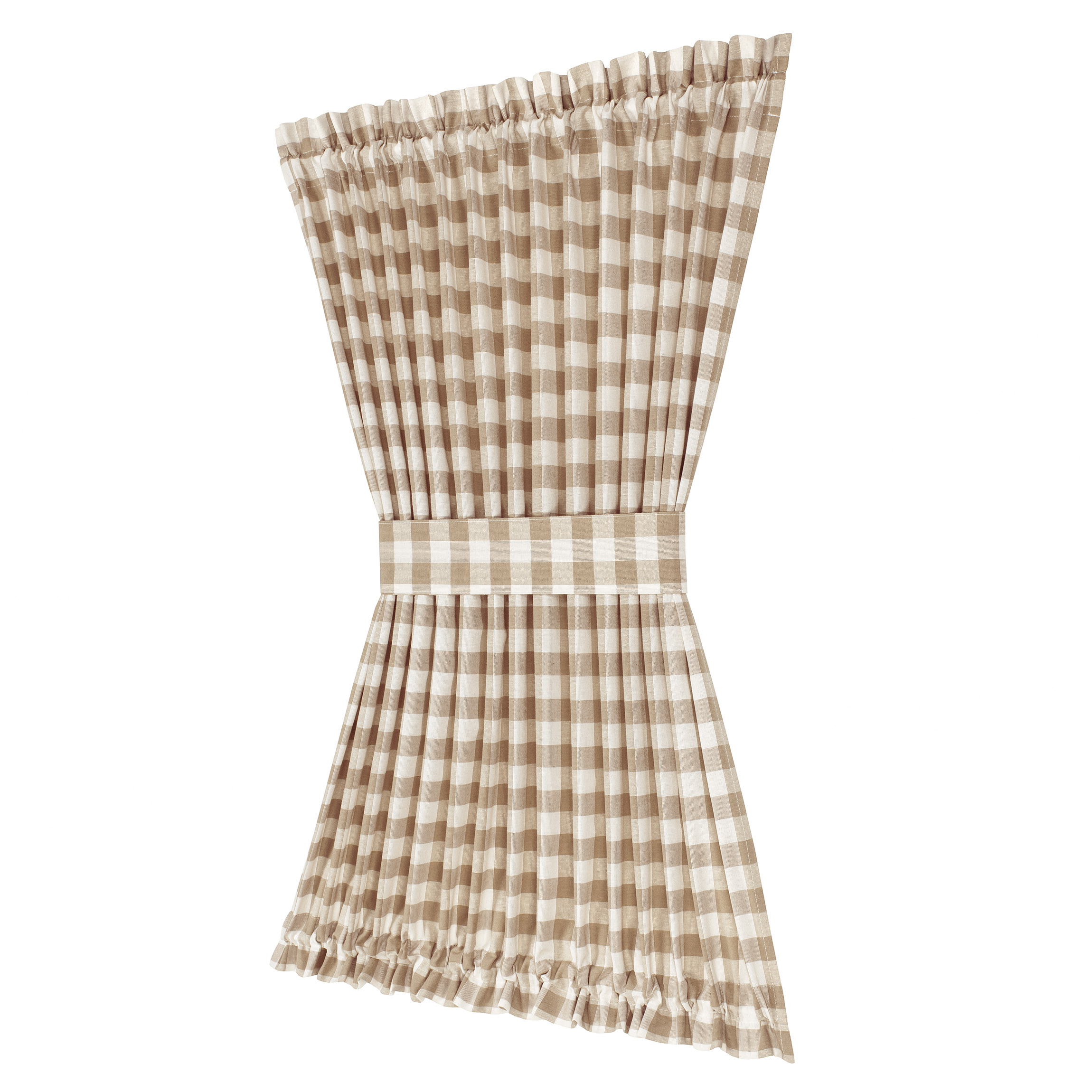 Achim BC54X40TP6 40-Inches Taupe Plaid Light filtering Rod pocket Curtain panel pair