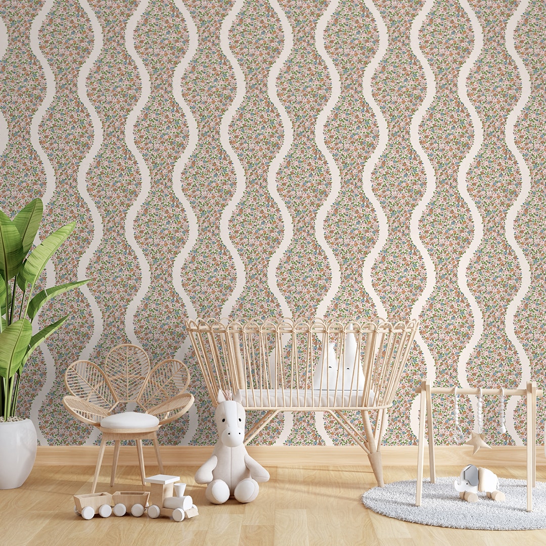 Cosy Posy Floral Peel and Stick Wallpaper in Neutral Colors