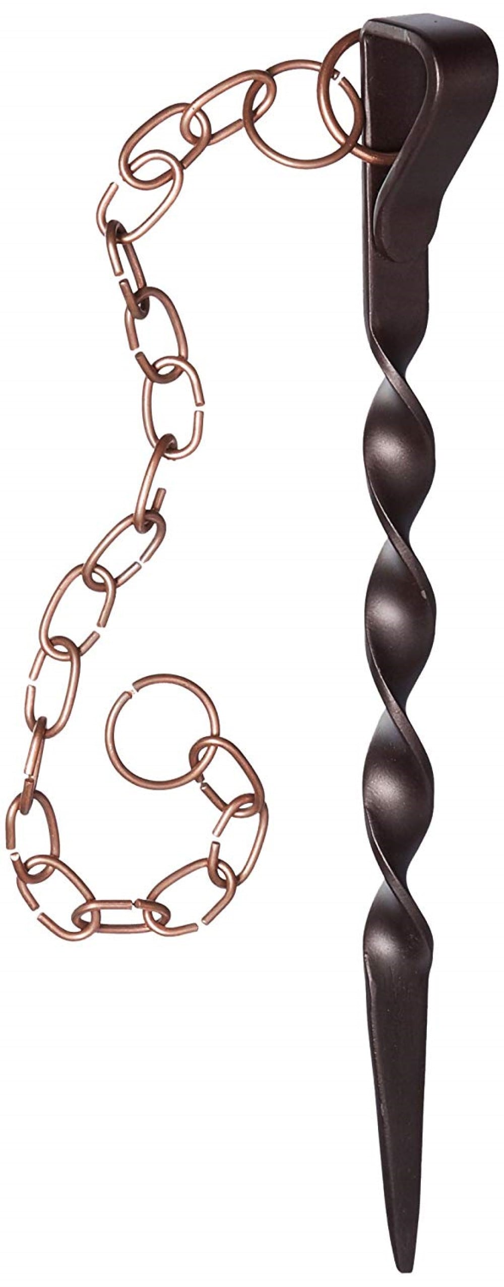 Monarch Rain Chains 15006 12-in Dark Brown Powder Coated Metal Traditional Stake