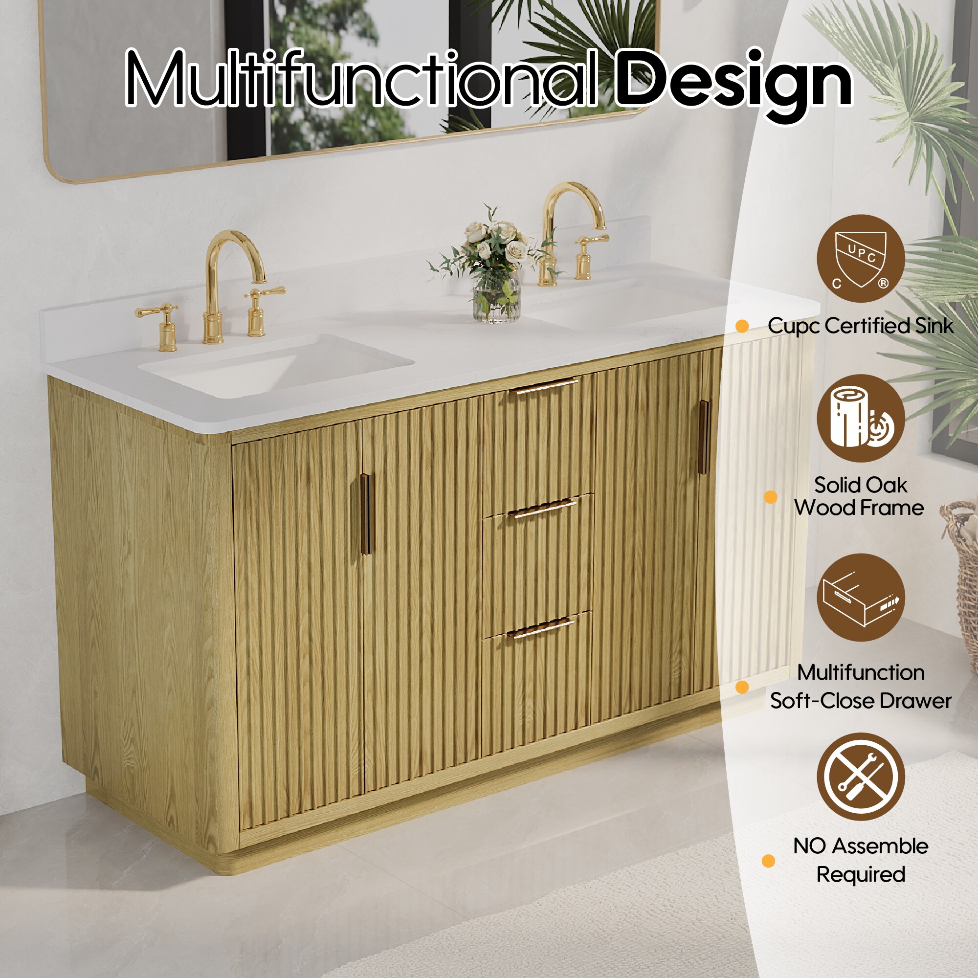 WELLFOR VEX-60TGY Bath-Vanity-Combo - View #7