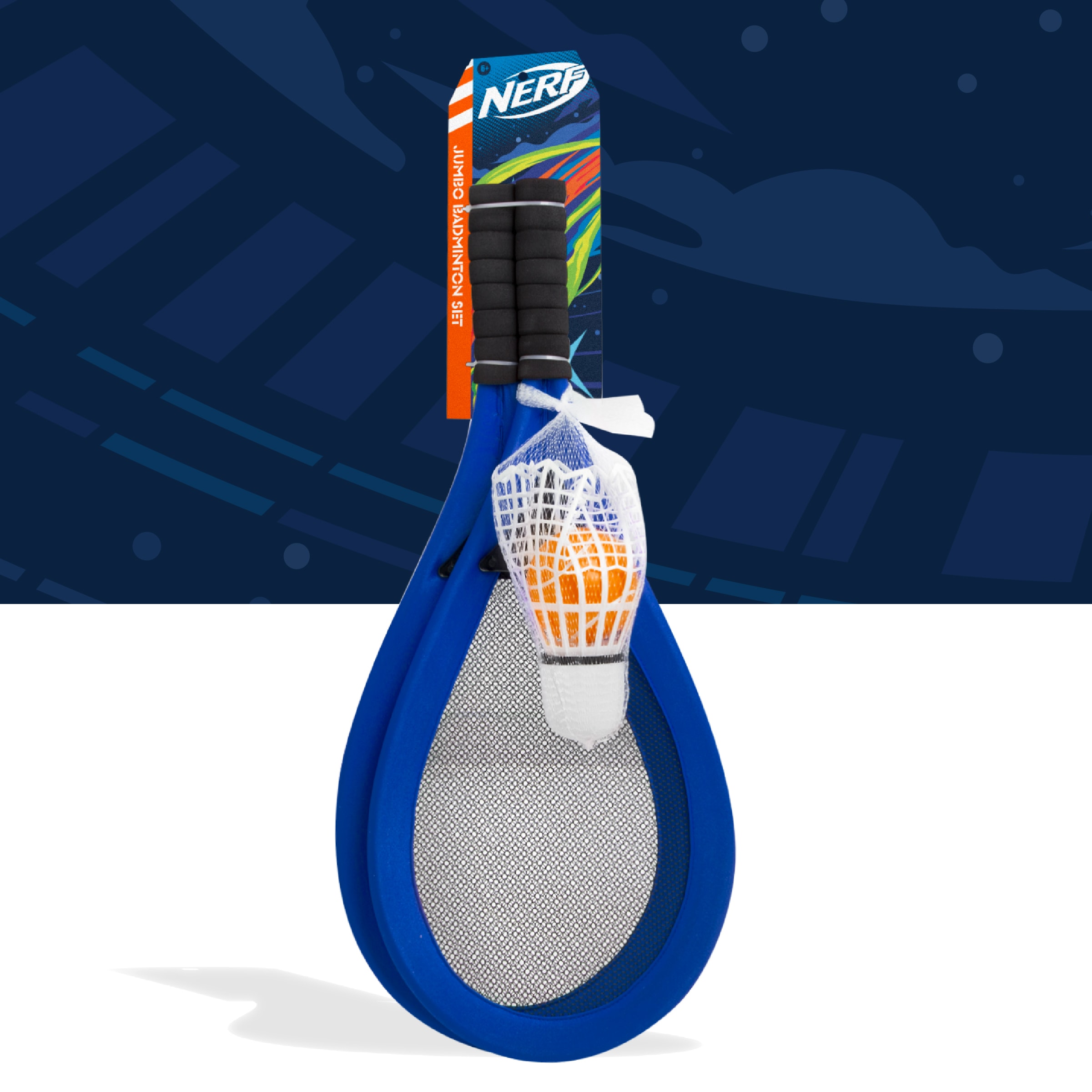 Nerf Game Badminton Set Jumbo - Outdoor Party Game for All Ages - Large  Rackets, Portable & Fun - Perfect for Travel, Beach, Picnics & Tournaments  in the Party Games department at