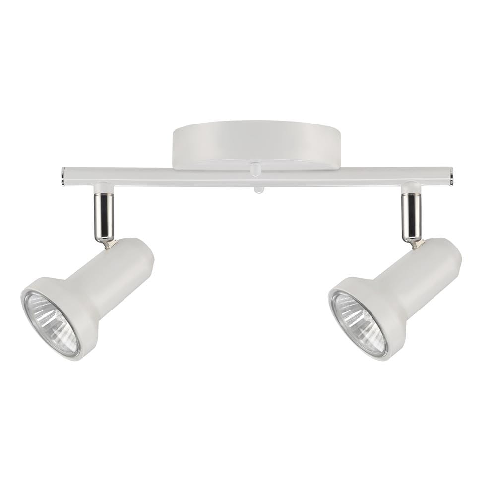 Globe Electric 59322 Melo 2-Light 10-in Glossy White Dimmable Standard Linear Track Lighting Kit