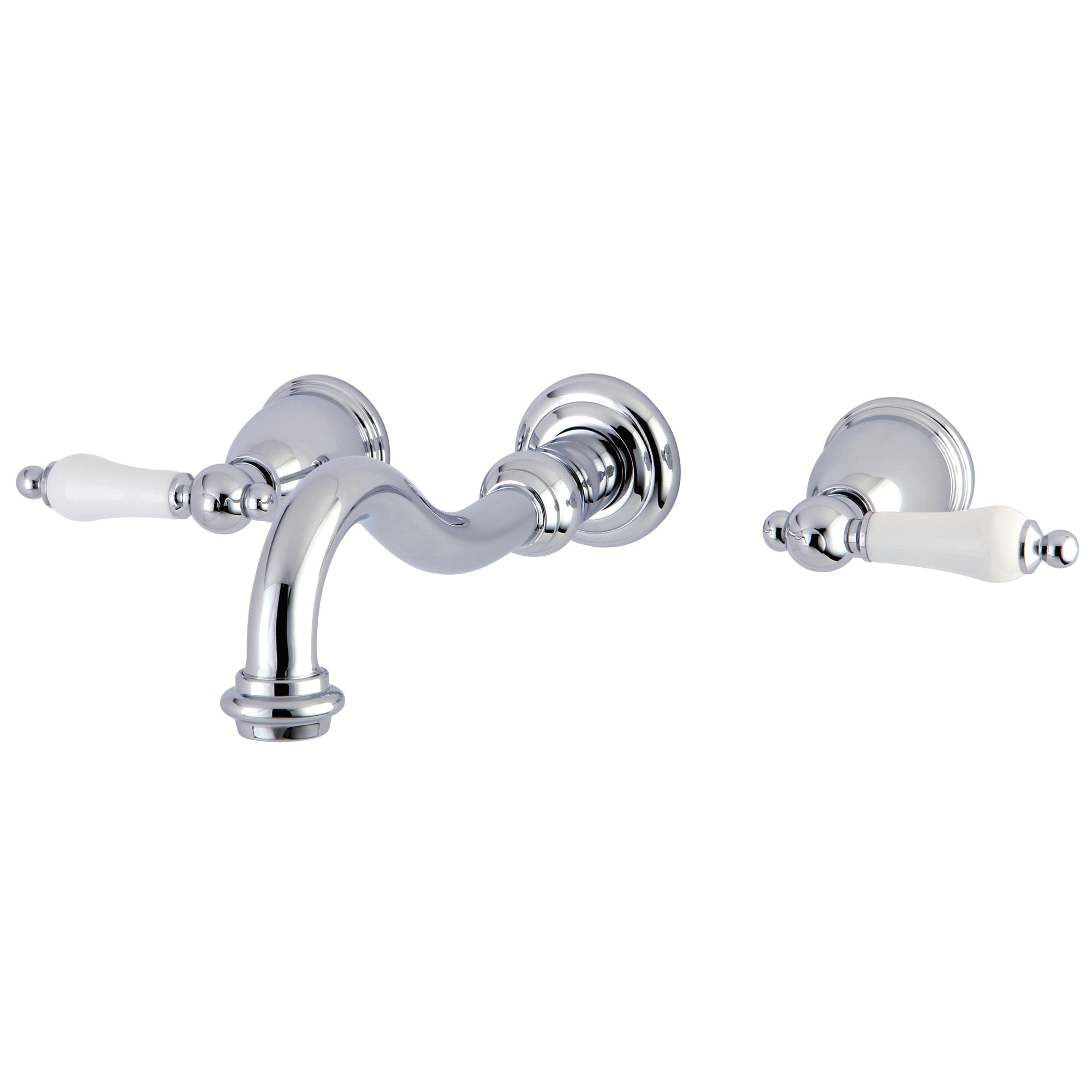 Kingston Brass WLKS3021PL Restoration Polished chrome 2-handle Wall-mount Low-arc Bathtub Faucet ( Valve Included )
