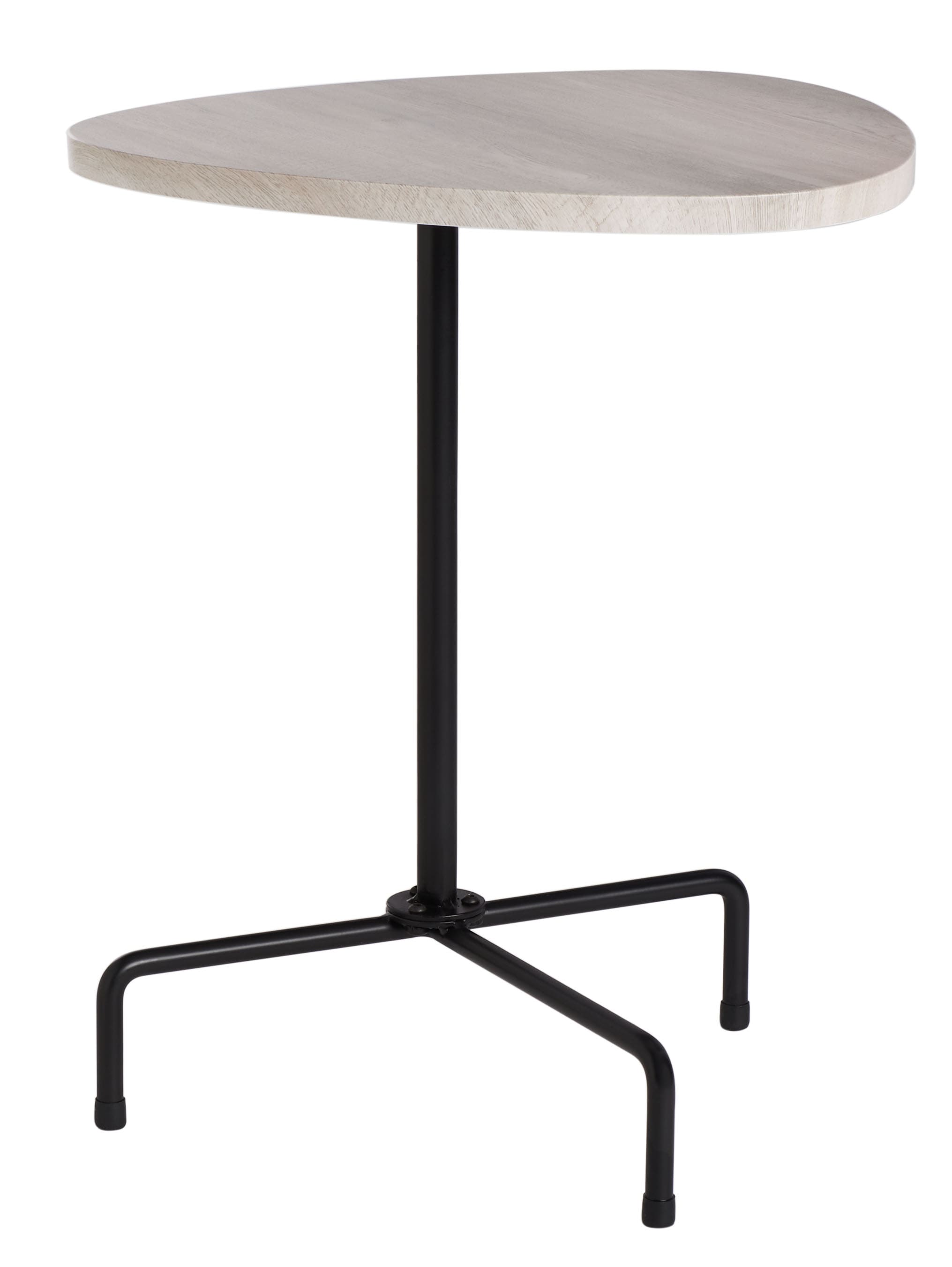 Safavieh ACC4207C Berlin 17.3-in W x 21.6-in H Light Gray Oak/Black Wood veneer Triangle Casual End Table Assembly Required