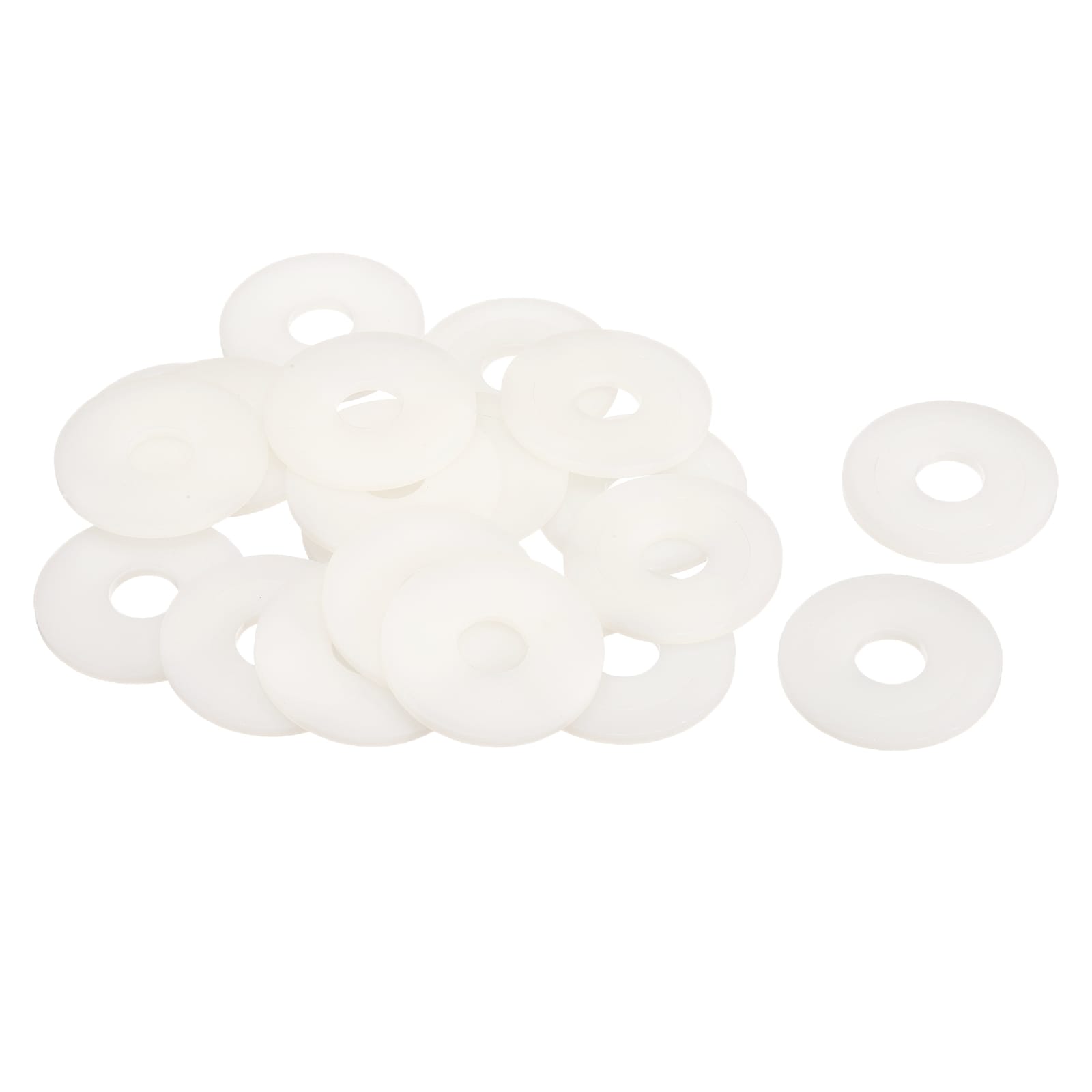 Unique Bargains 20pcs M14 Nylon Flat Washers 14mm ID 44mm OD 3mm Thick Plain Washer Grommets Plastic Sheet Gasket Fastener Sealing Spacer Gasket Ring White