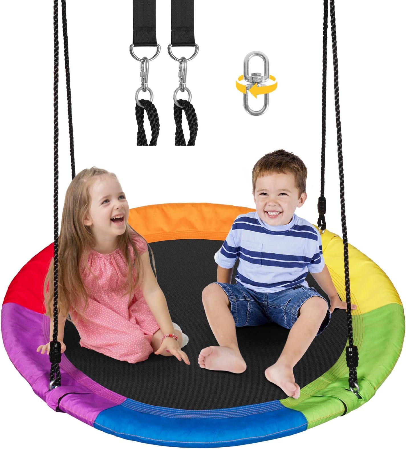 Aoibox  40 inch Heavy Duty Tree Swing 700 lb Capacity Galvanized Steel Frame 900D Oxford Fabric Waterproof UV Resistant 1 Piece for Backyard