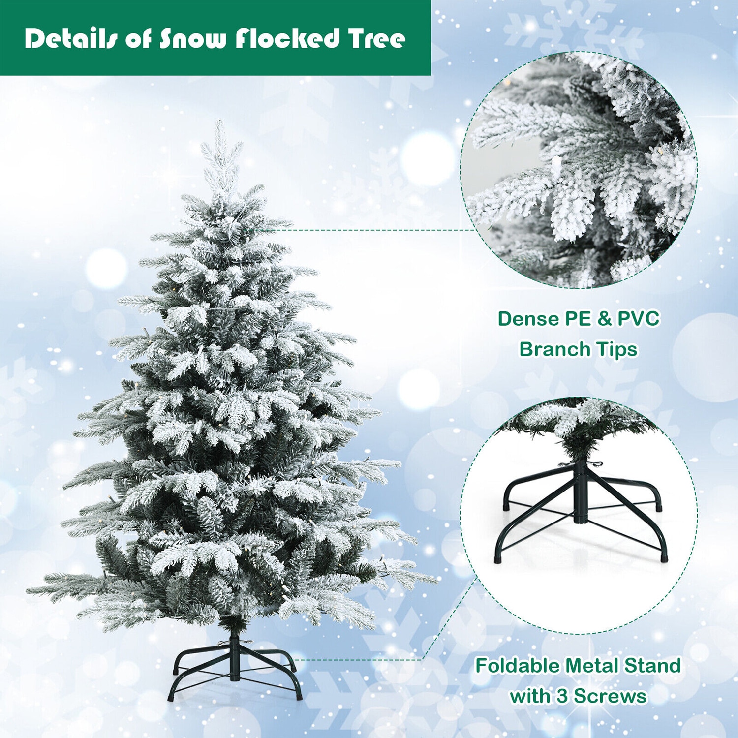 WELLFOR HYZ23568US Artificial-Christmas-Trees - View #4