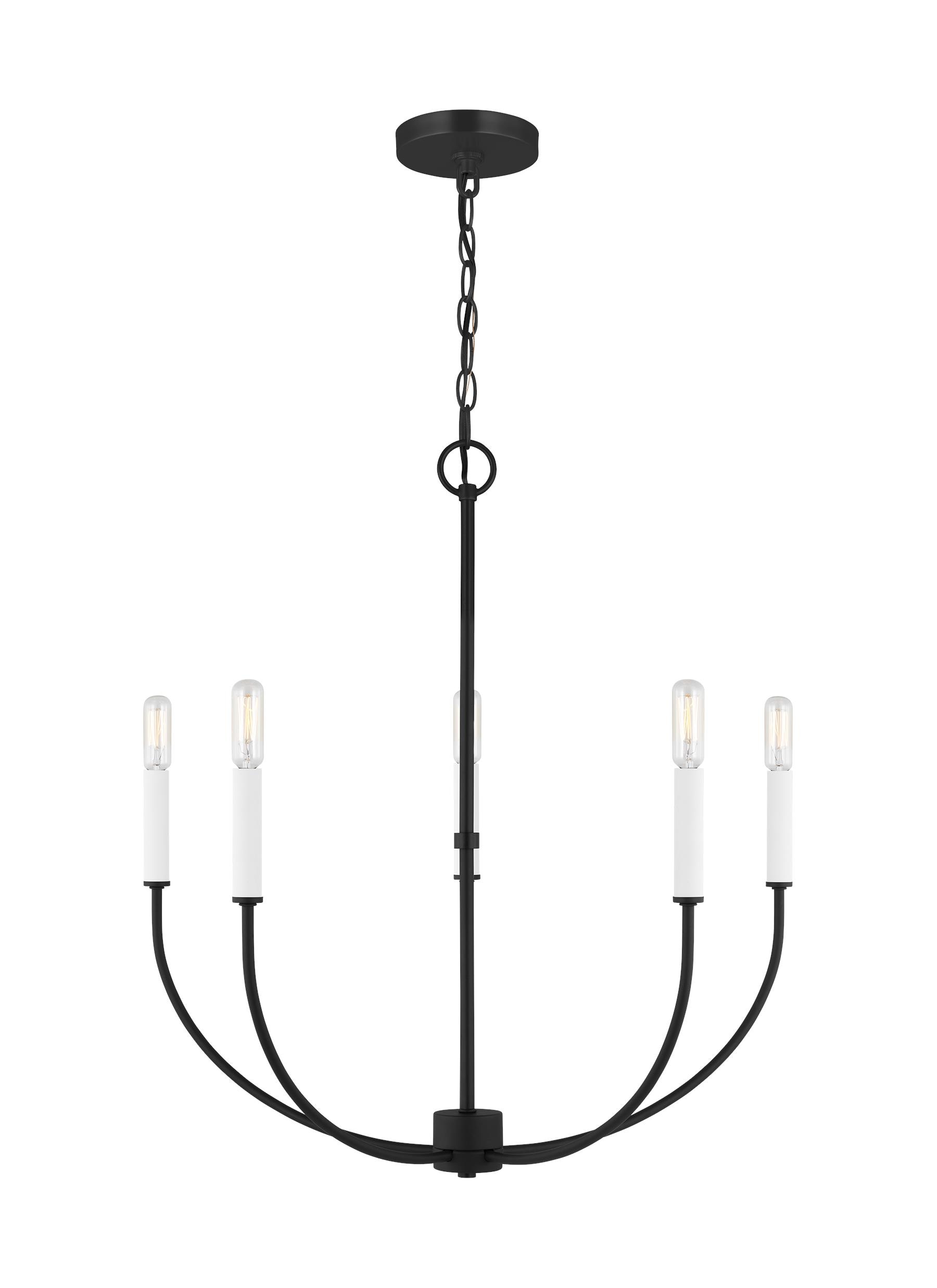 Generation Lighting Greenwich 5-Light Midnight Black Farmhouse Damp ...