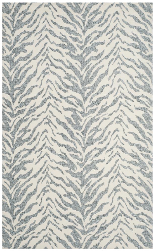Safavieh MRB632C-5 Marbella Pagona 5 x 8 (ft) Loomed Polyester Blue/Ivory Rectangular Indoor Abstract Area rug