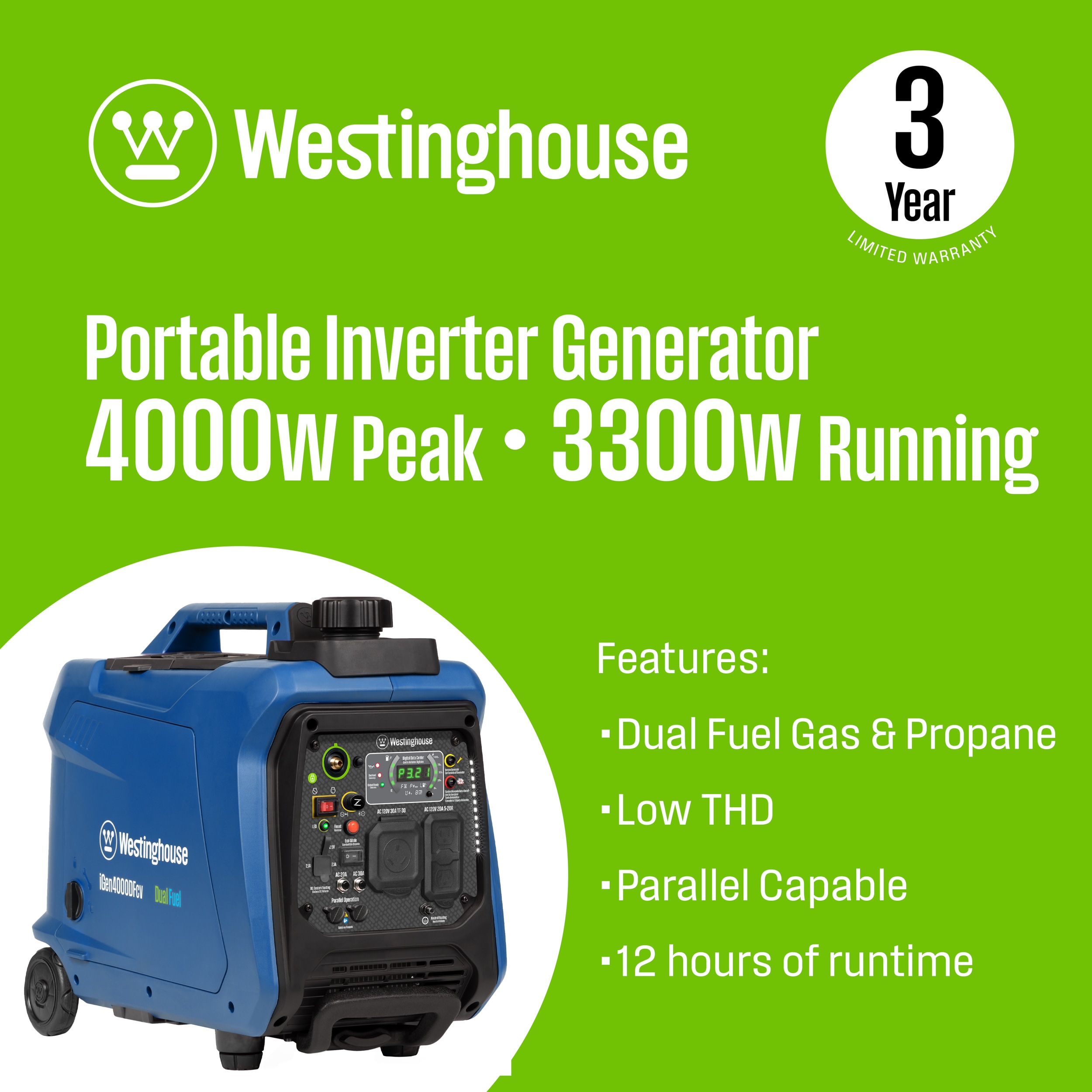 Westinghouse IGEN4000DFCV Inverter-Generators - View #2