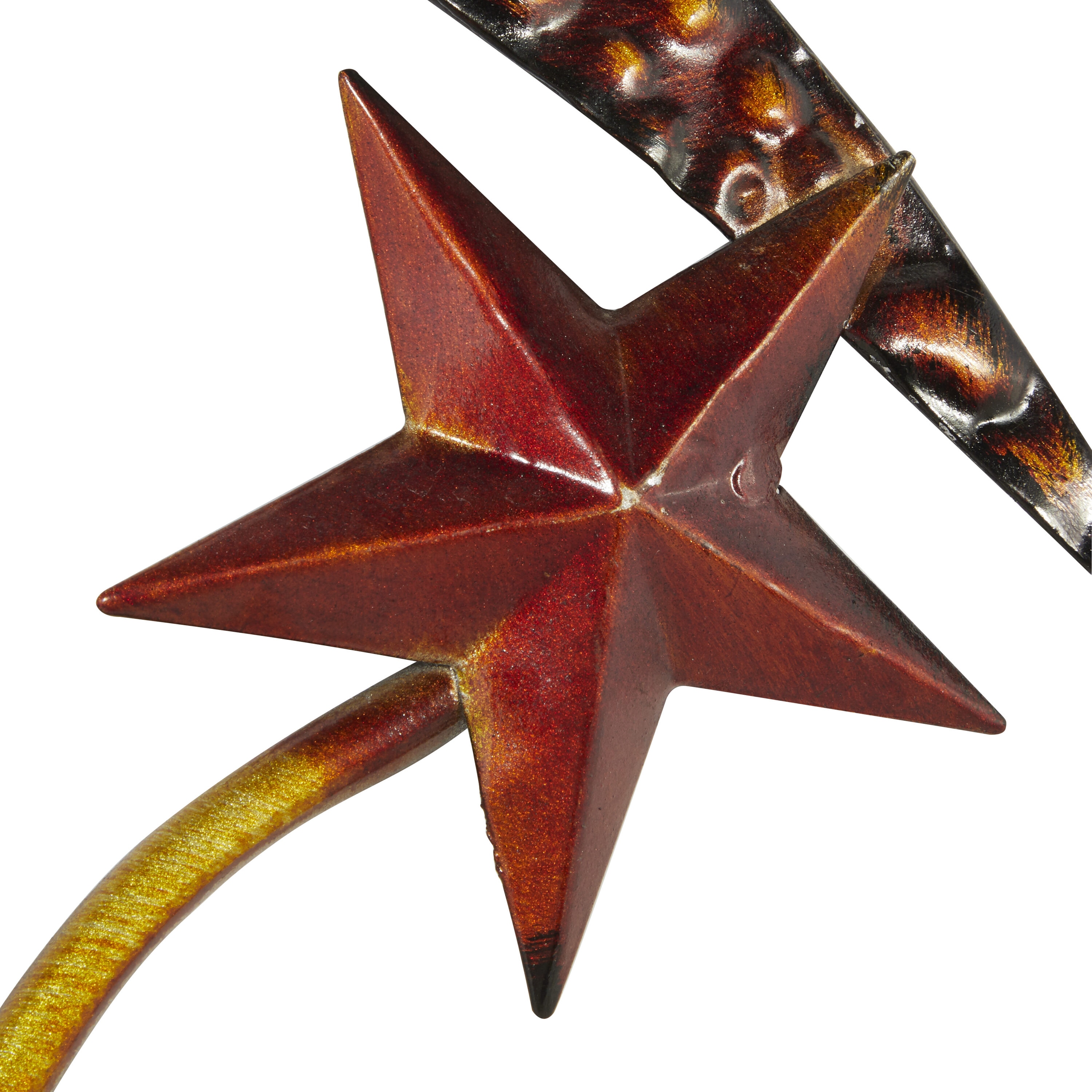 Copper and Red Metal Sun Moon Starburst Wall Sculpture