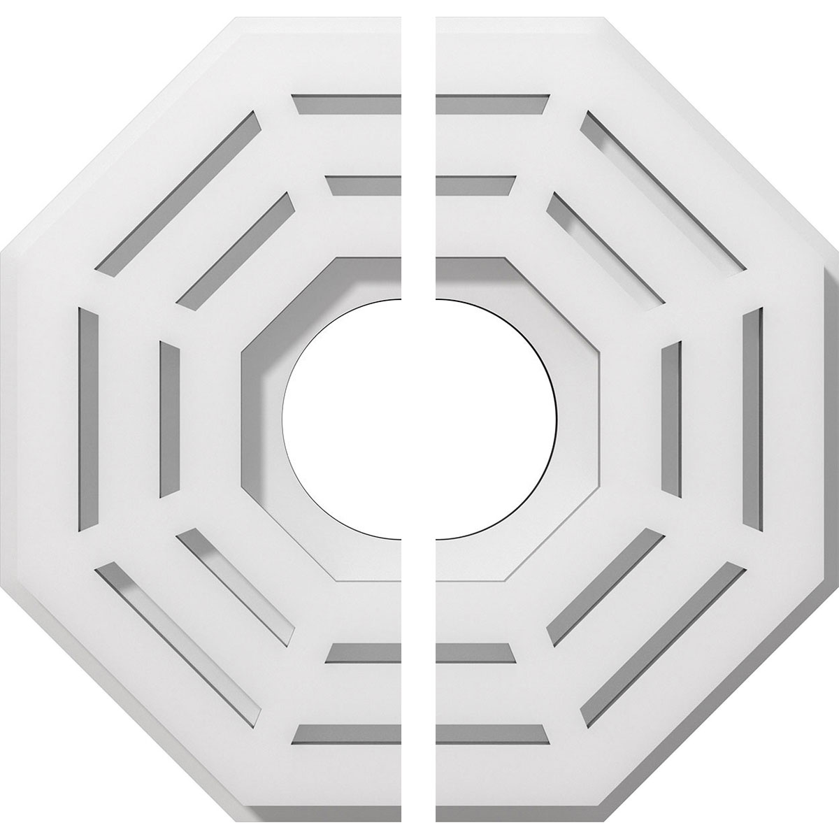 Ekena Millwork CMP10WN2-03000 Westin 10-Inches W x 10-Inches L Contemporary White PVC Split Ceiling Medallion
