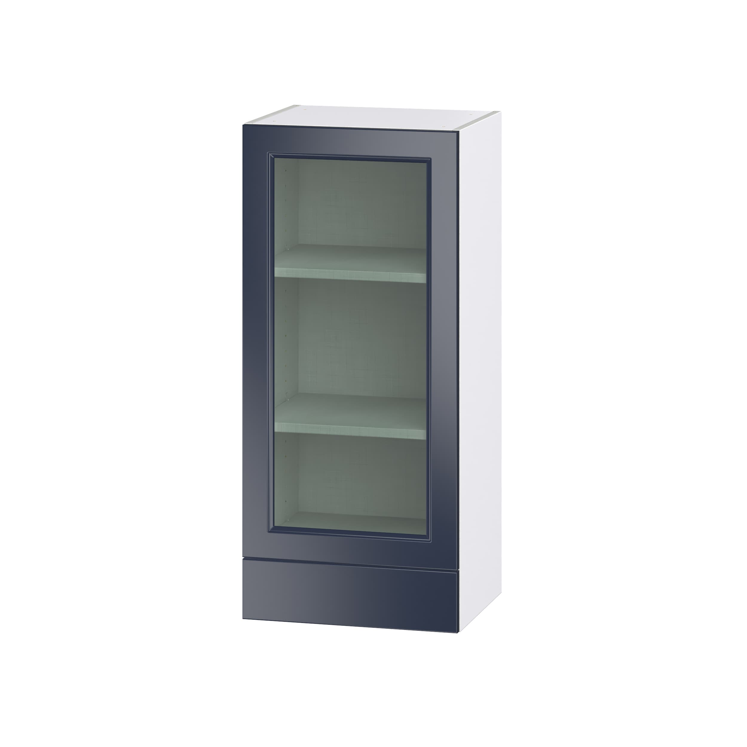 Hugo&Borg Lorette 18-in W x 40-in H x 14-in D Navy Blue Wall Fully Assembled Cabinet (Recessed Panel Shaker Door Style)
