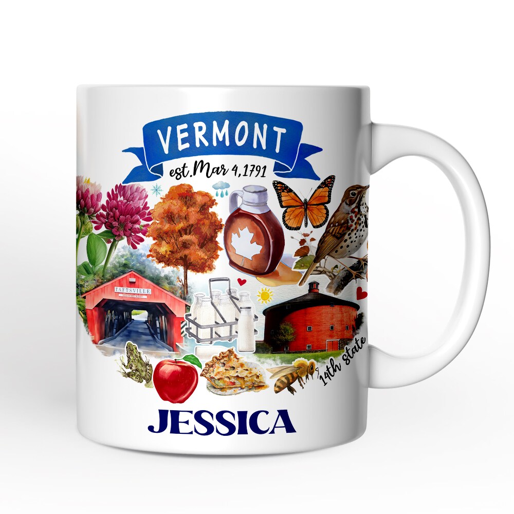 OrnamentallyYou NPCM279 Artistic Vermont State Themes and Landmarks Mug