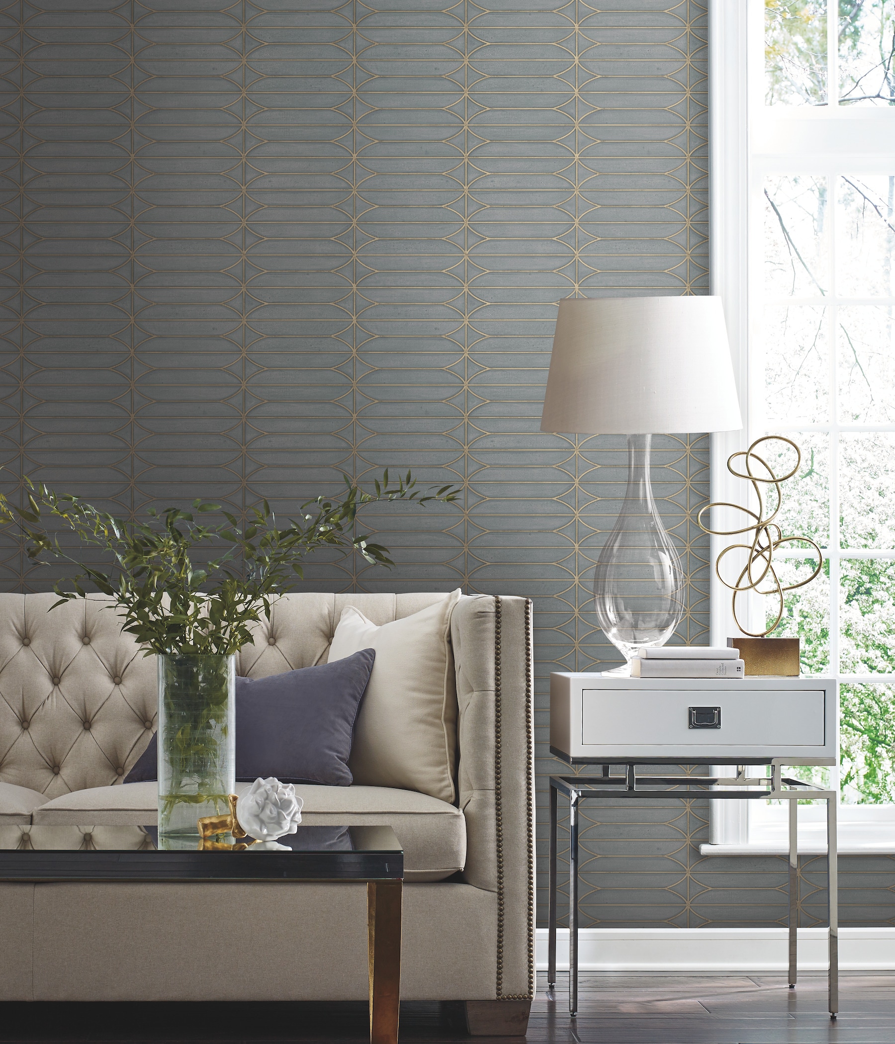 Charcoal Geometric Peel & Stick Vinyl Wallpaper