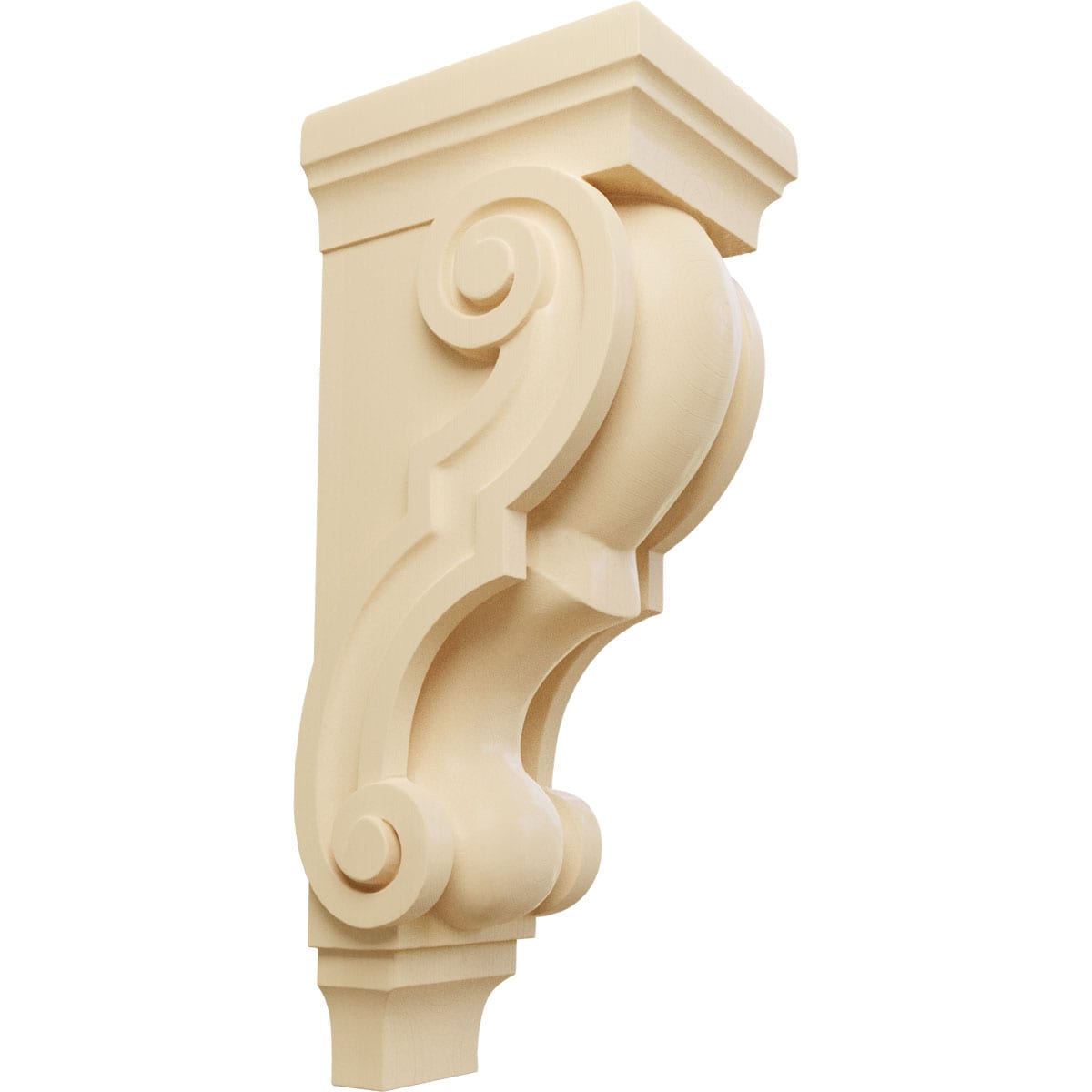 Ekena Millwork CORW06X08X18TRMA 6-in x 7.5-in x 18-in Unfinished Maple Wood Paintable/Stainable Corbel