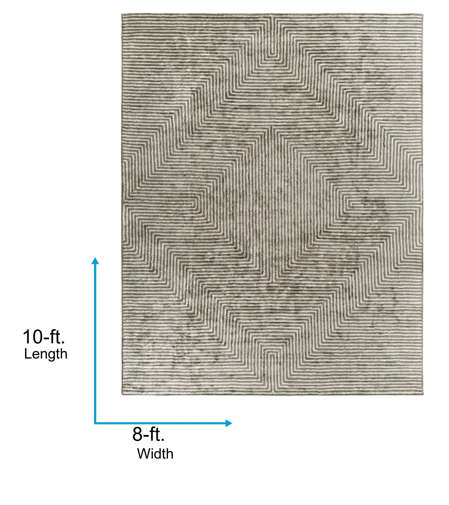 Handmade Gray Geometric 8' x 10' Tufted Viscose Rug