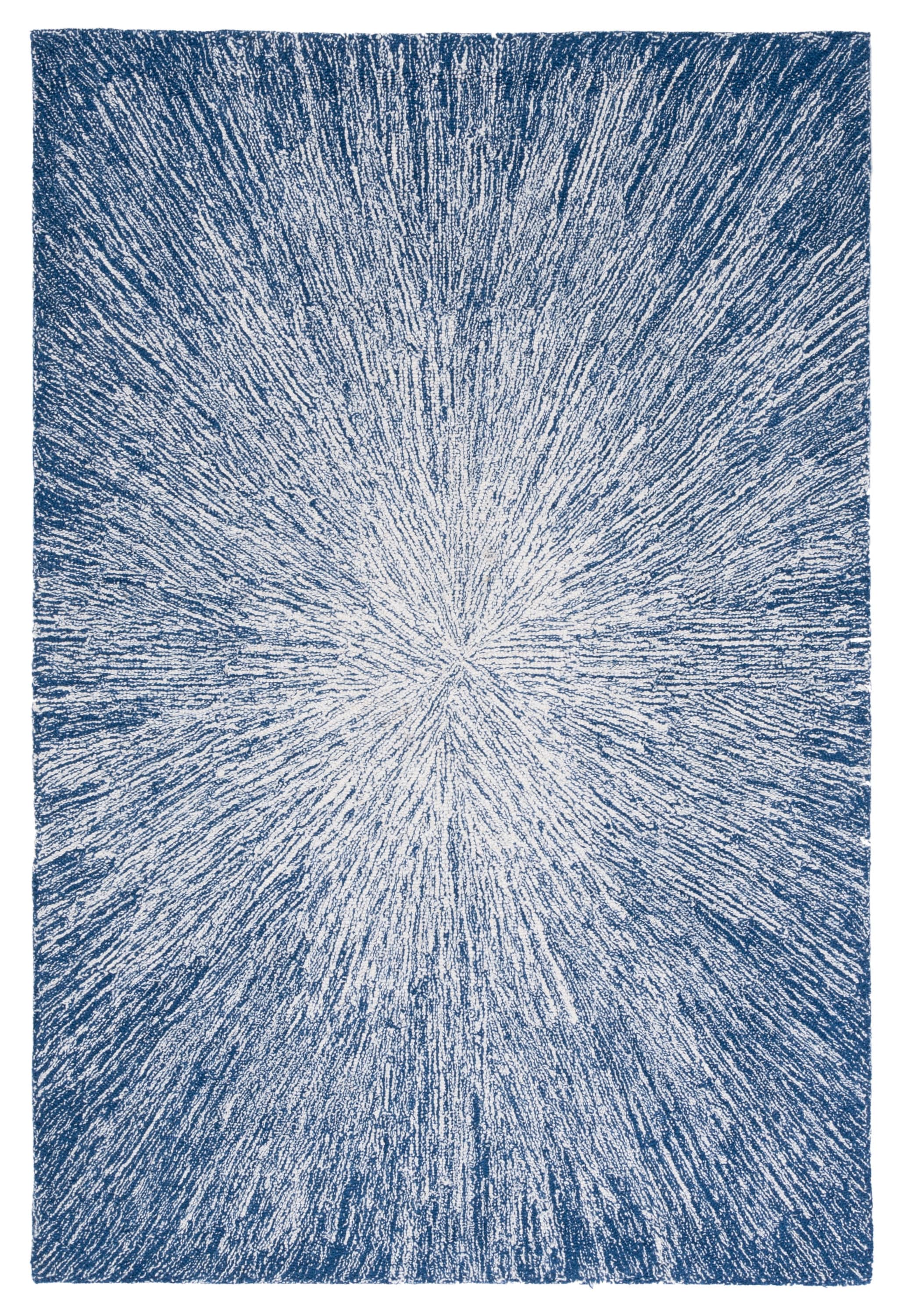 Safavieh MLP676M-4 Micro-Loop Ljupka 4 x 6 (ft) Tufted Wool Blue Rectangular Indoor Abstract Bohemian/Eclectic Area rug
