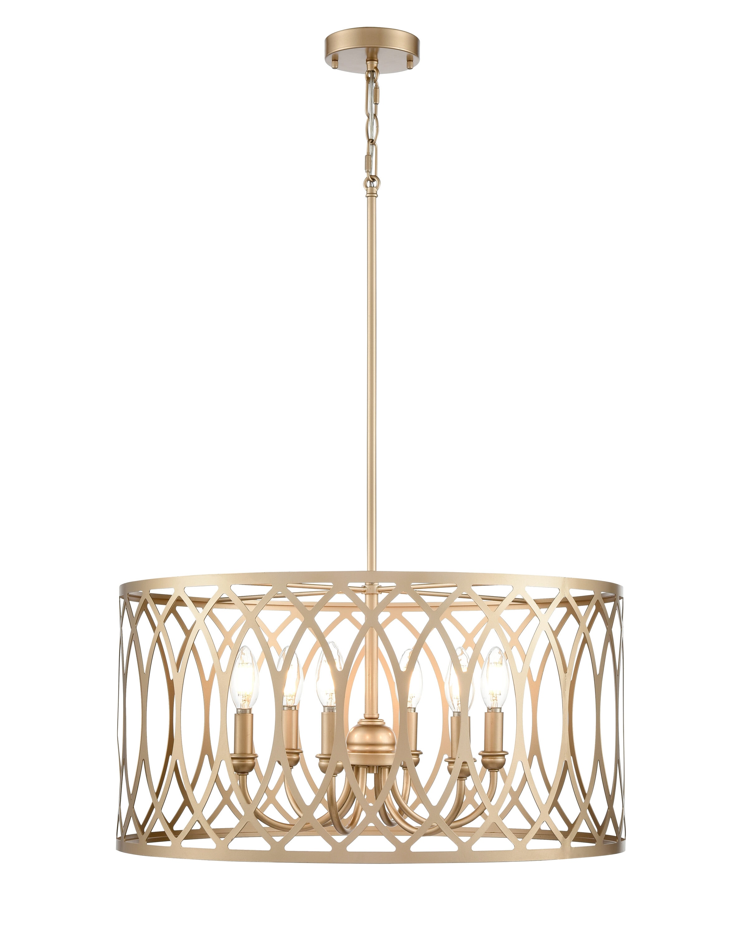 Millennium Lighting Arelyn 6 -Light Painted Modern Gold Modern/contemporary Drum Large Hanging Pendant Light