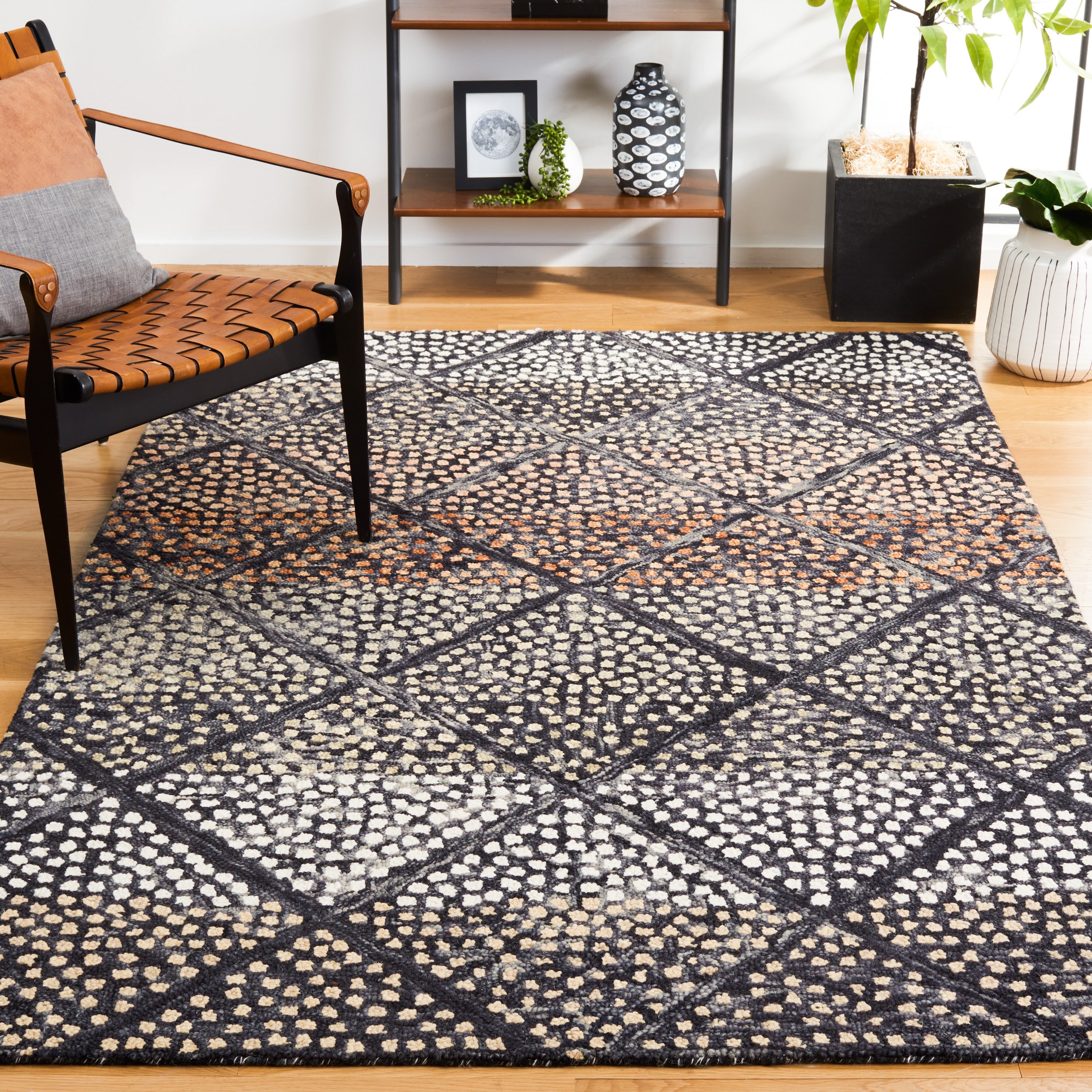Trace TRC513 Hand Tufted Area Rug - Navy/Ivory - 3'x5' - Safavieh.
