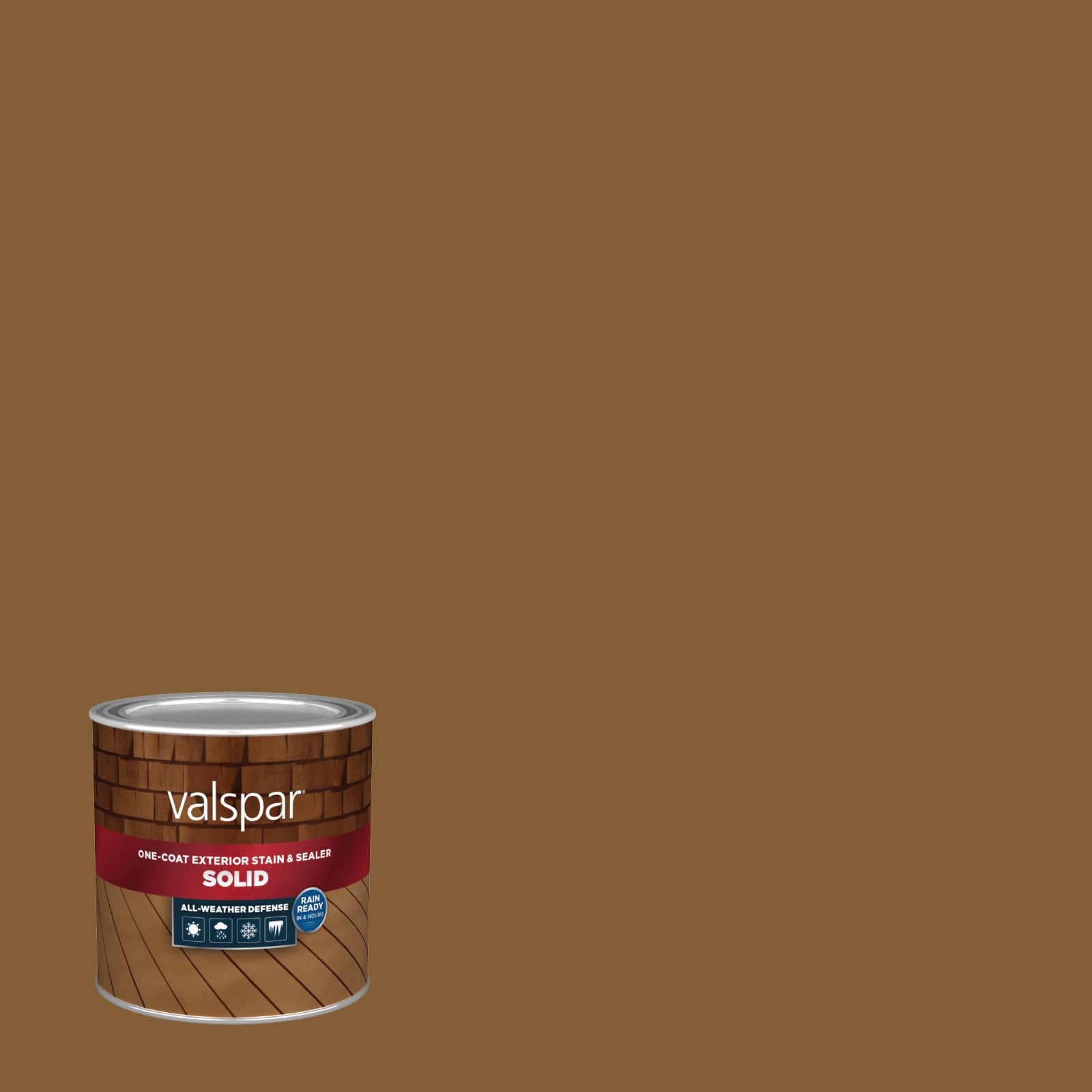 Valspar PINEBARK-1614367 Pinebark Solid Exterior Wood Stain and Sealer in One ( Half-pint )