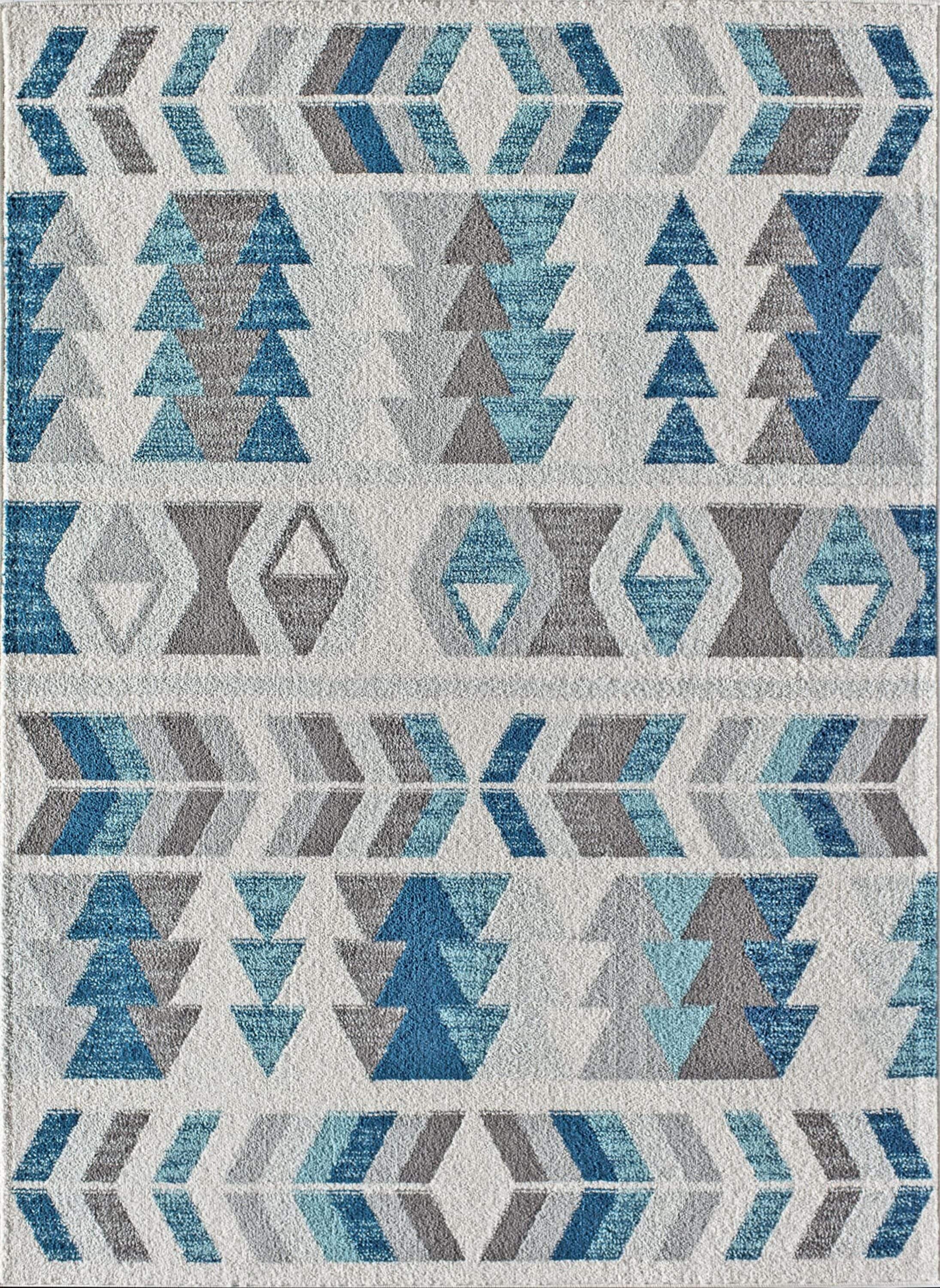 Mixed Berry Geometric Synthetic Rectangular Area Rug, 5' x 7'