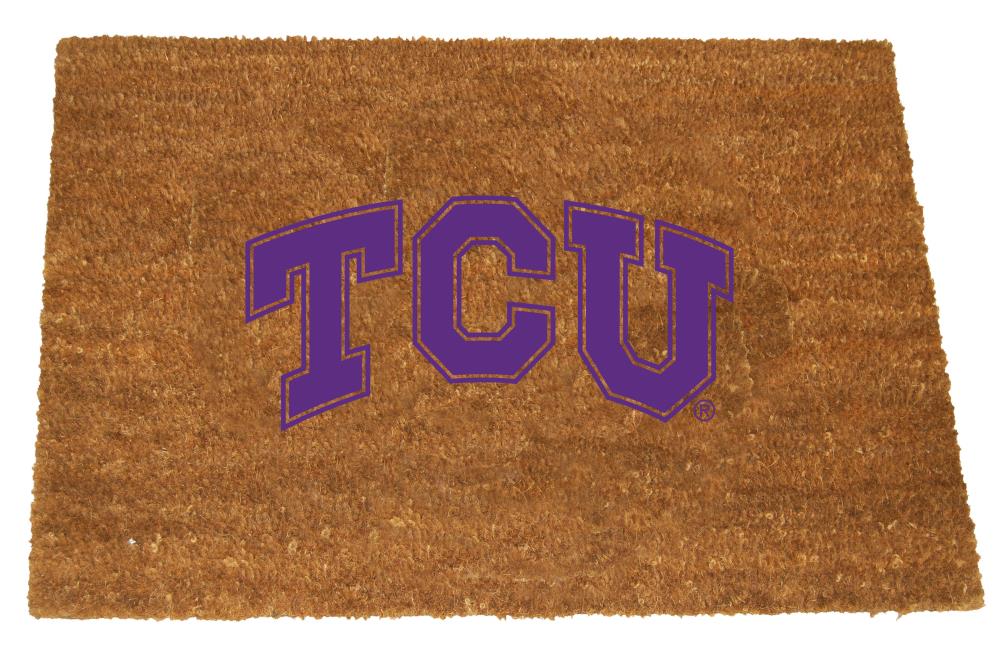 The Memory Company COL-TCU-1689 TCU Horned Frogs 2-ft x 3-ft Team Color Coir Rectangular Outdoor Decorative Sports Door Mat