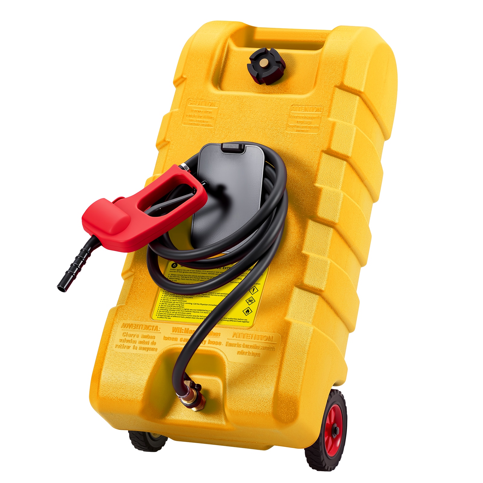 Garvee - 15 Gallon Fuel Caddy Portable Gas Fuel Tank Gas Can with Manual Transfer Nozzle Gasoline...