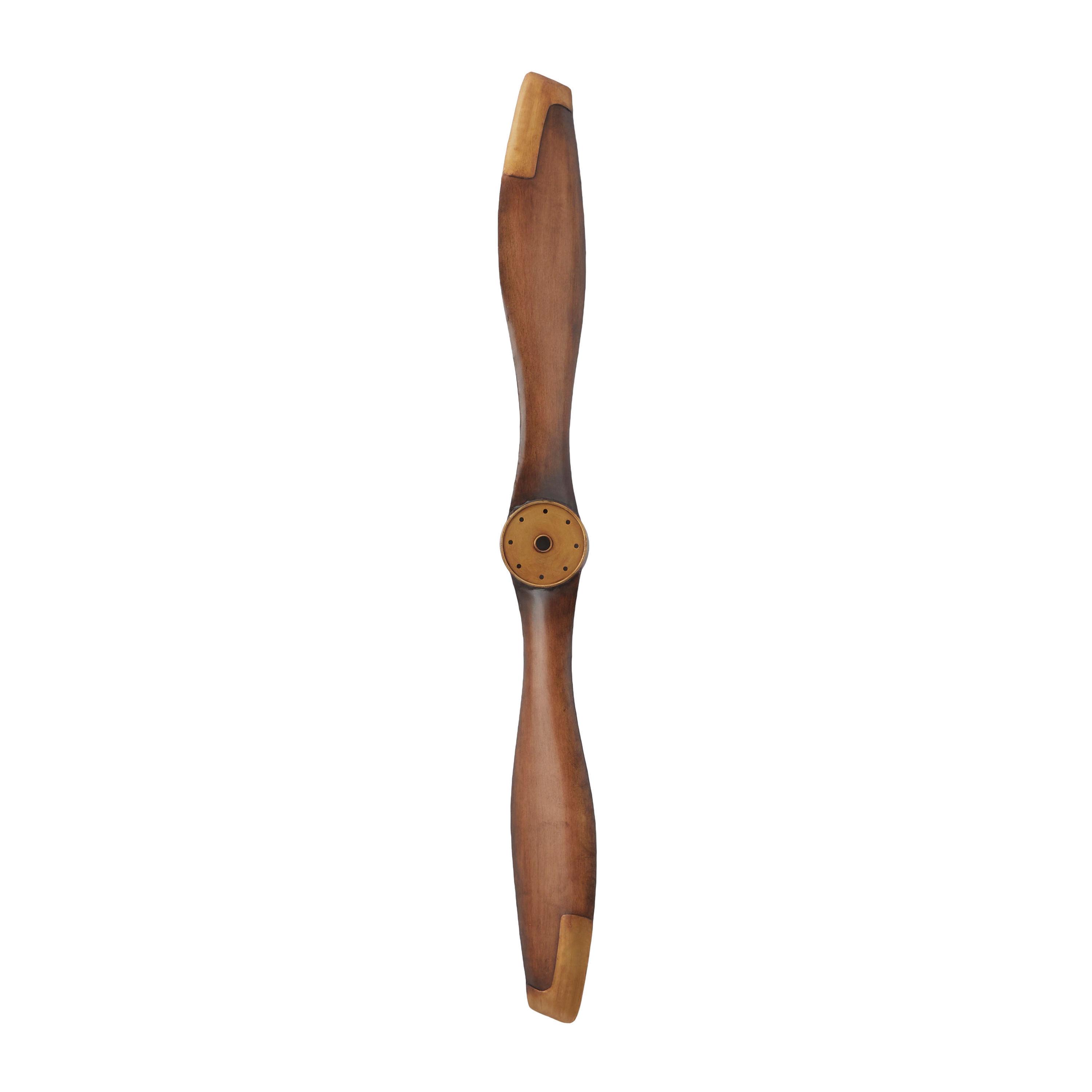 Industrial Brown Metal Airplane Propeller Wall Art, 5" x 48"
