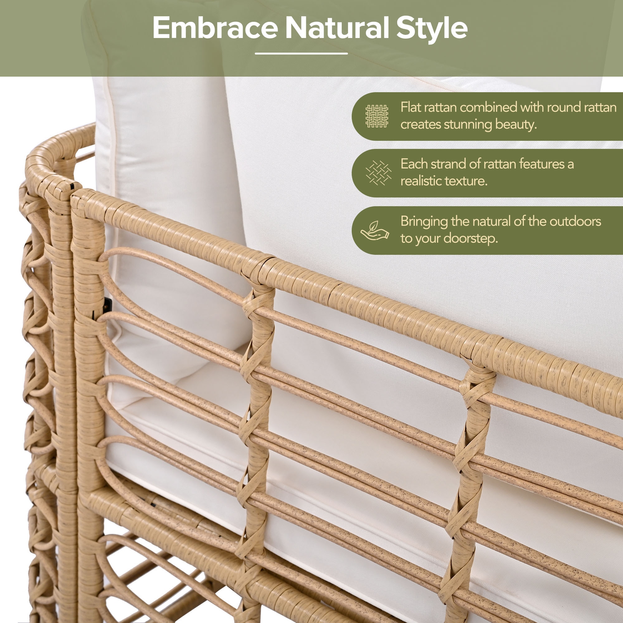 Forclover ALUS-311BE Patio-Sofas-Daybeds - View #3