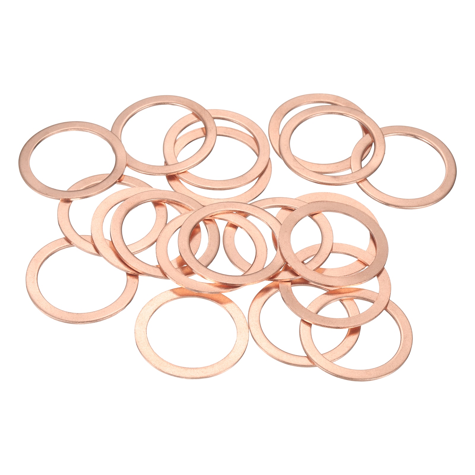 Unique Bargains 22pcs Flat Copper Washers 25x32x1mm Copper Upgraded Flat Metric Sealing Crush Ring Washers for Hydraulic Fittings Screw Bolt Nut Electronic Repair