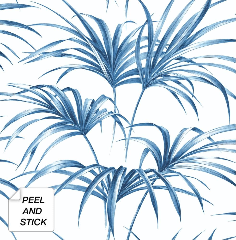 NextWall Palm Silhouette Coastal Blue 205 in x 18 ft Peel and Stick  Wallpaper NW39802  The Home Depot