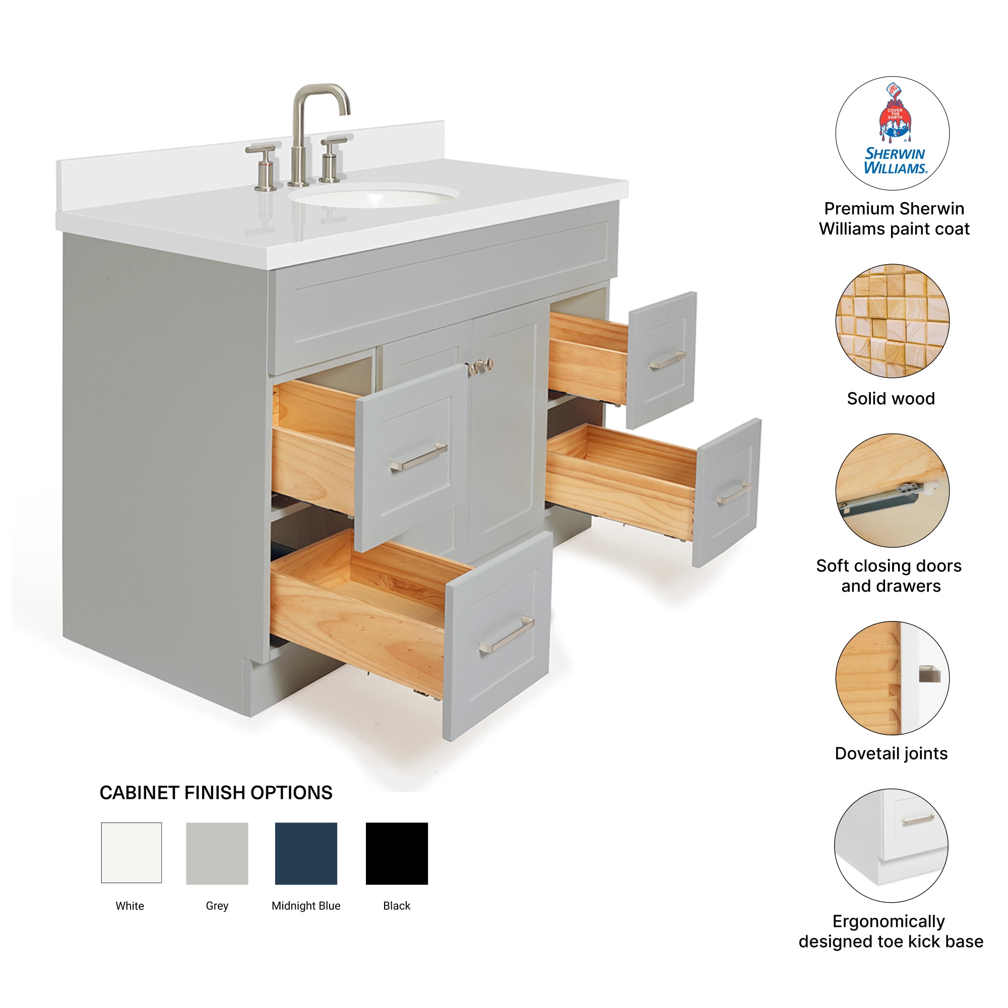 ARIEL F049SWQOVOGRY Bath-Vanity-Combo - View #4