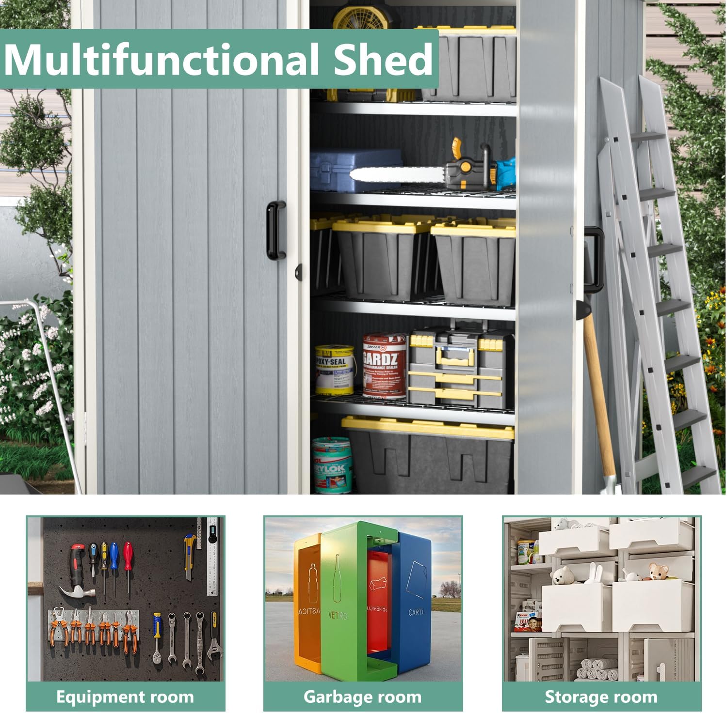 AOXUN ZZ-RS050316-G Vinyl-Resin-Storage-Buildings - View #4