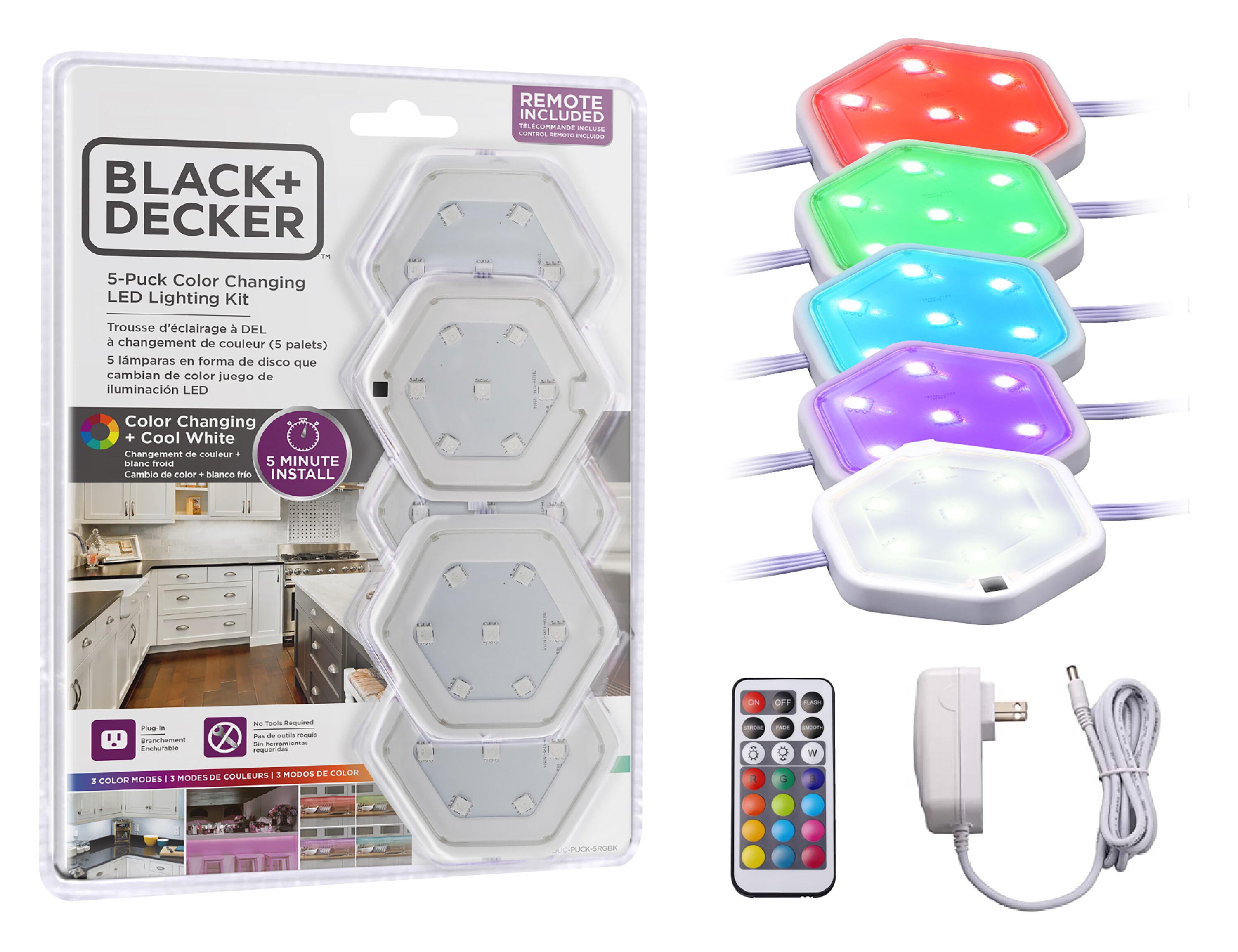 Smart Home BLACK+DECKER Works With Alexa Under Cabinet Lighting Kit - No  Tools Needed! 