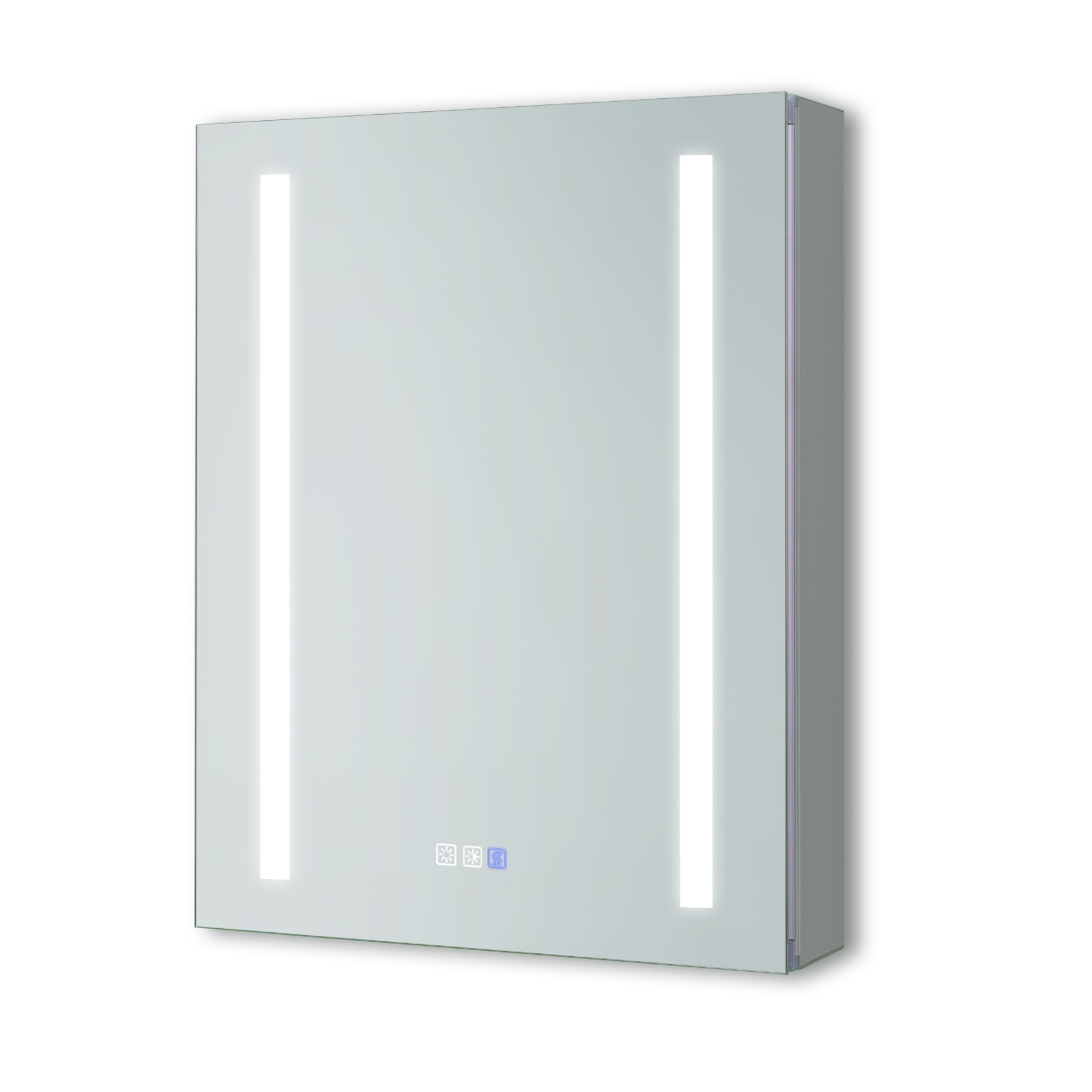 AAZJ V4 20-in x 26-in Lighted LED Fog Free Surface/Recessed Mount Silver Mirrored Soft Close Medicine Cabinet