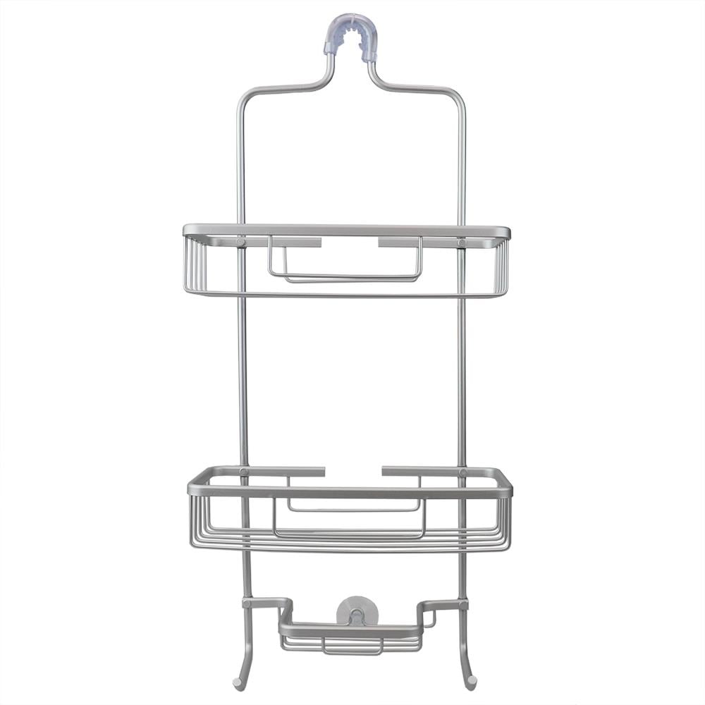 Home Basics Metal Shower Caddy, Silver 