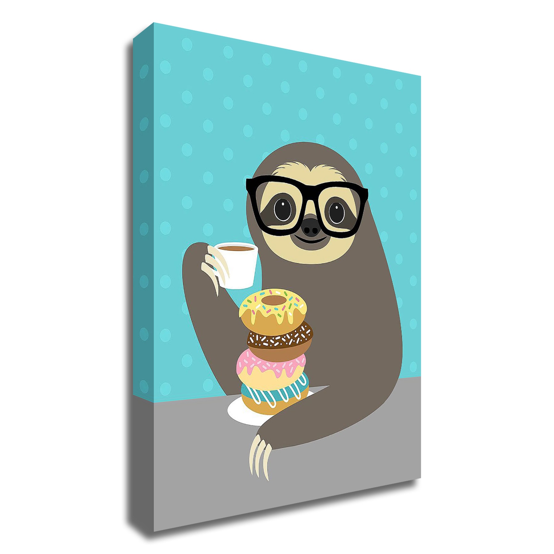 Tangletown Fine Art 8L824DC-1418 Snacking Sloth Nancy Lee 18-in H x 14-in W Animals Print on Canvas