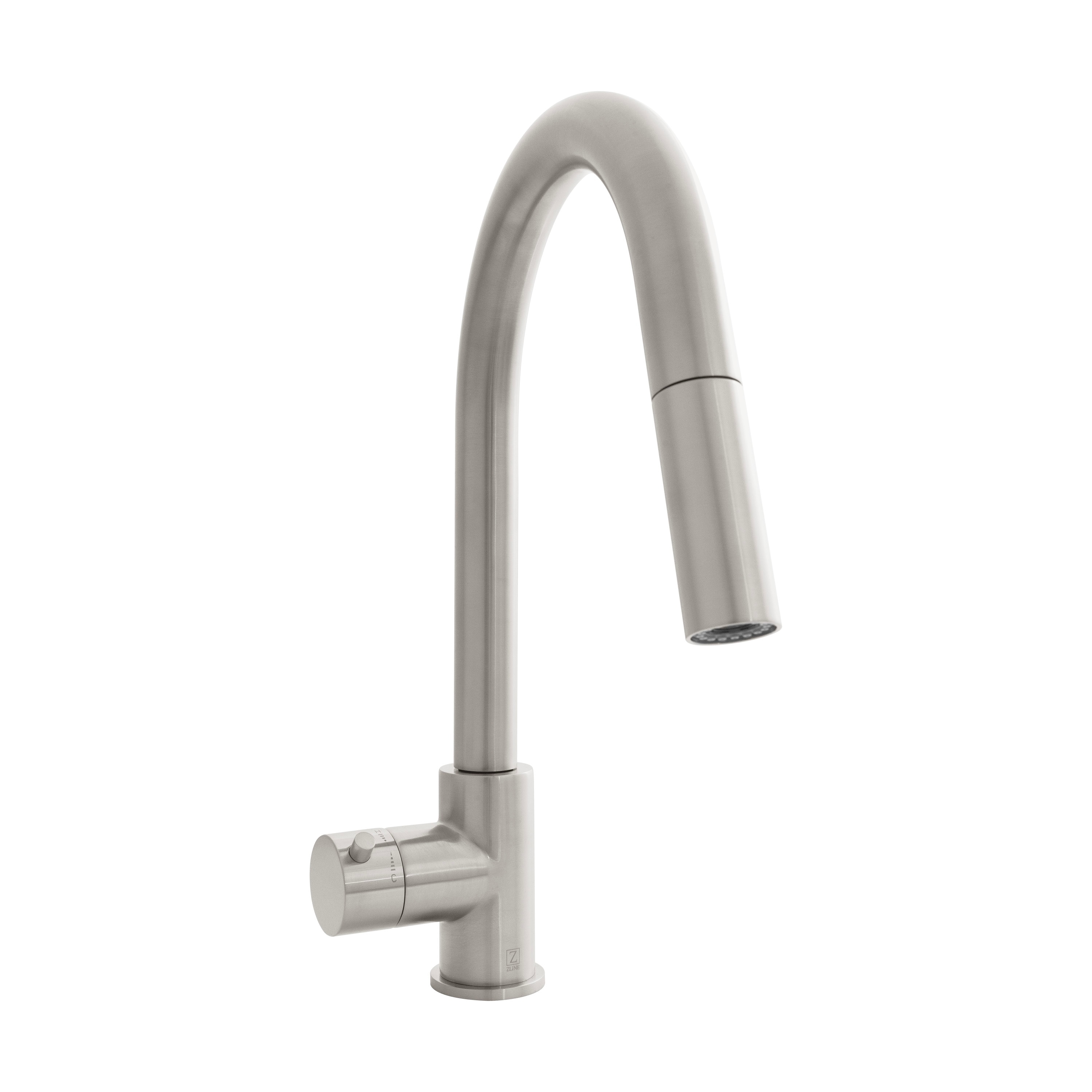 ZLINE KITCHEN & BATH GEM-KFS-BN Brushed Nickel Single Handle Deck-mount Pull-down Kitchen Faucet with Sprayer ( Deck Plate Included )