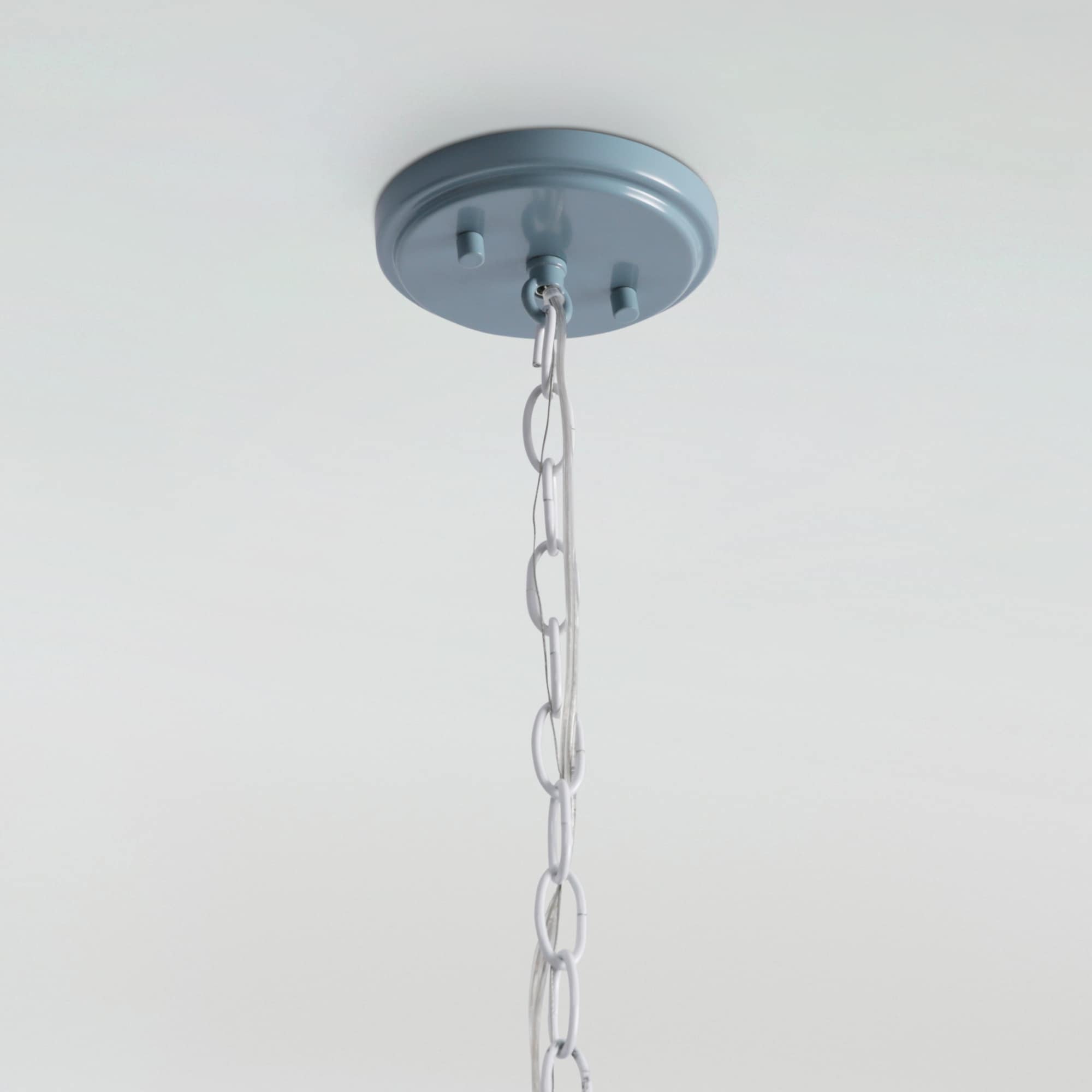 Coastal Blue Farmhouse 12" Mini-Pendant with Aged Brass Accents