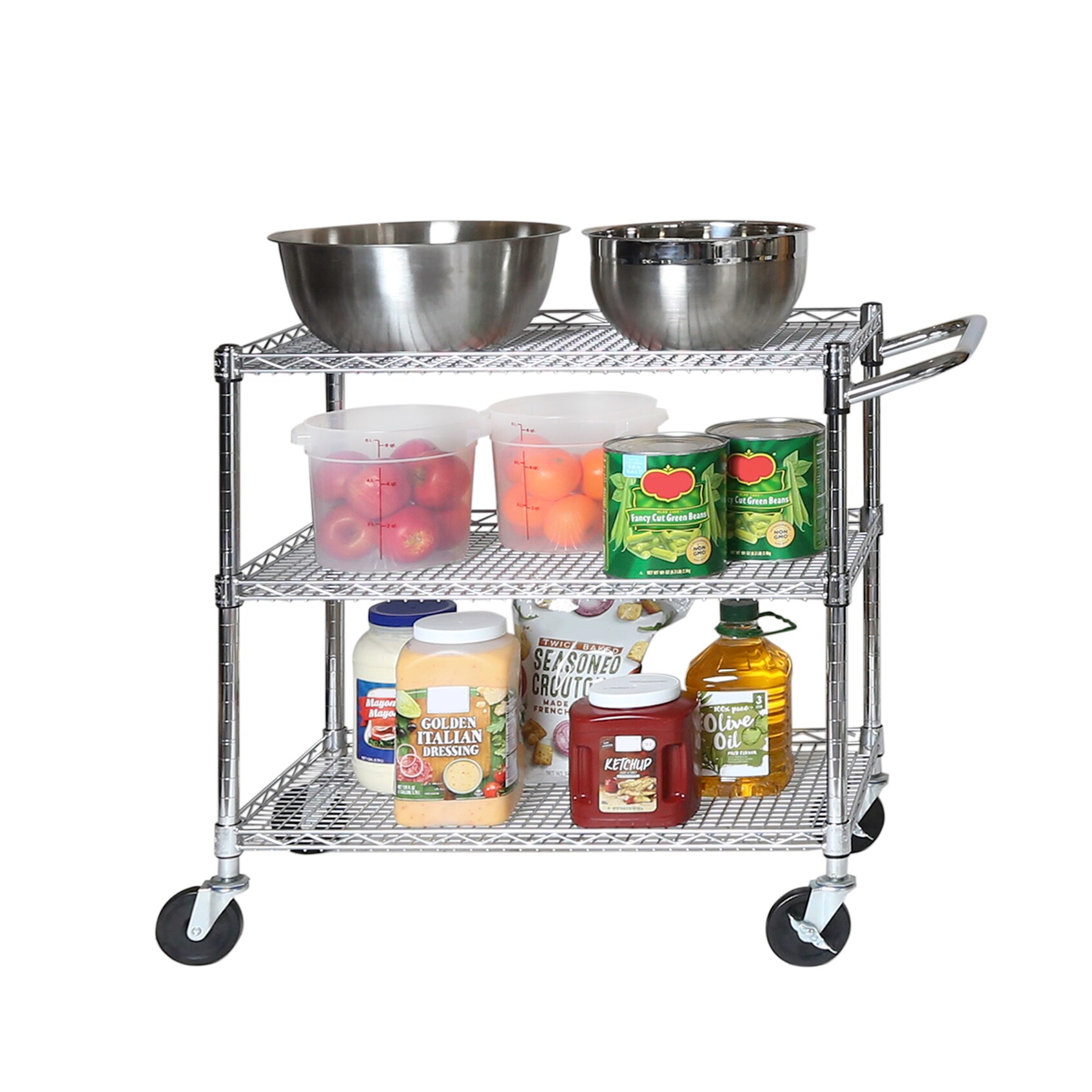 UltraZinc 3-Tier Heavy-Duty Rolling Utility Cart