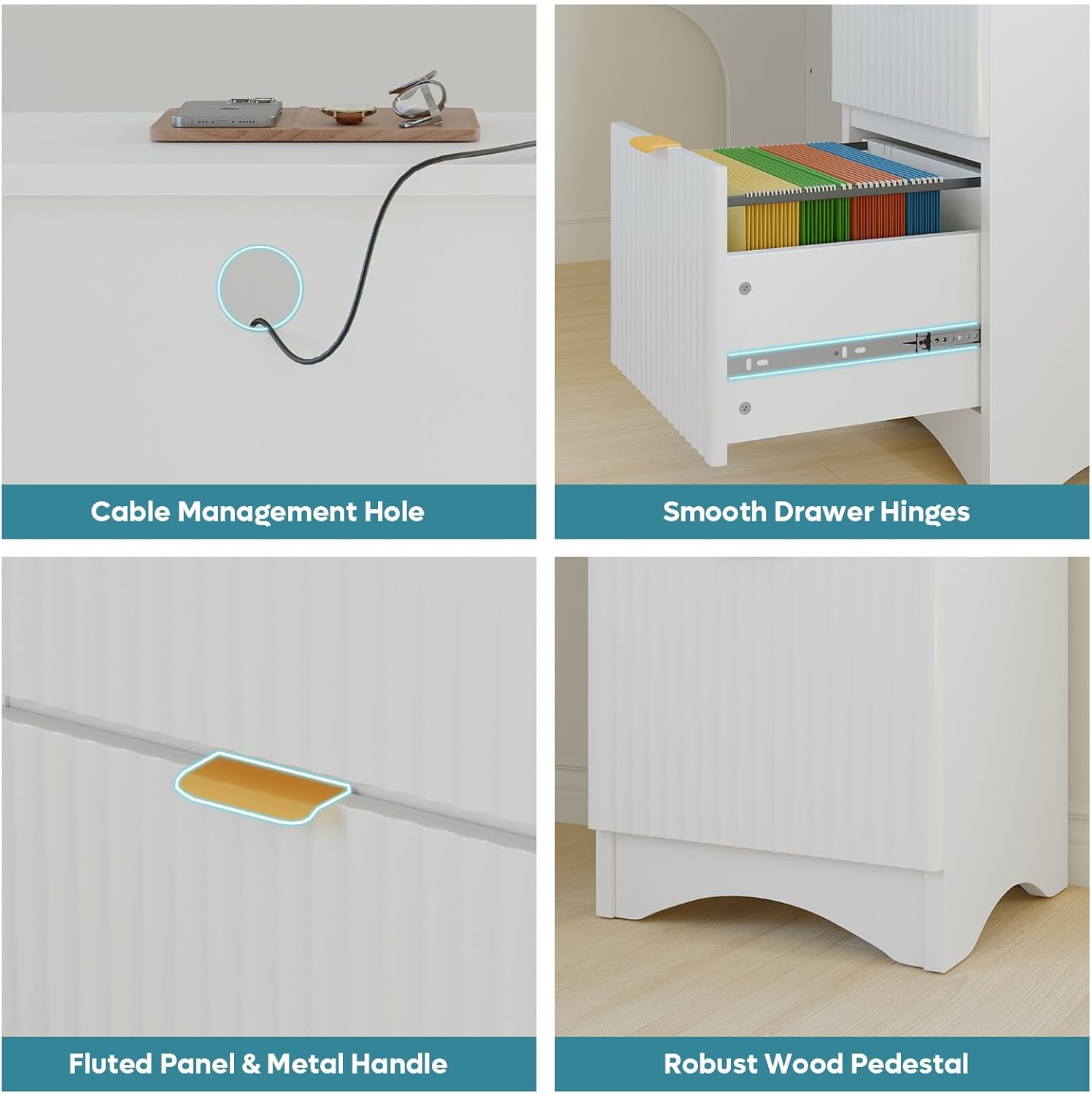 Bestier LOW-H106314M-WHT desks - View #7