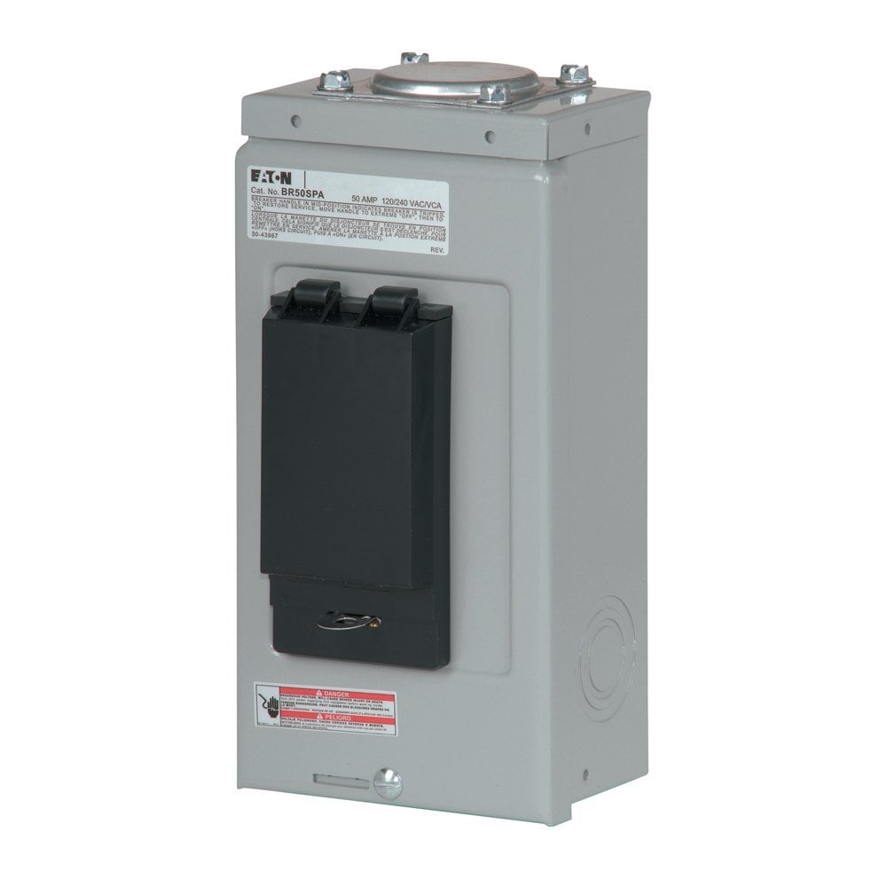  BR50SPAST 50A Spa Panel - 120/240VAC GFCI Protection Self-Test NEMA 3R