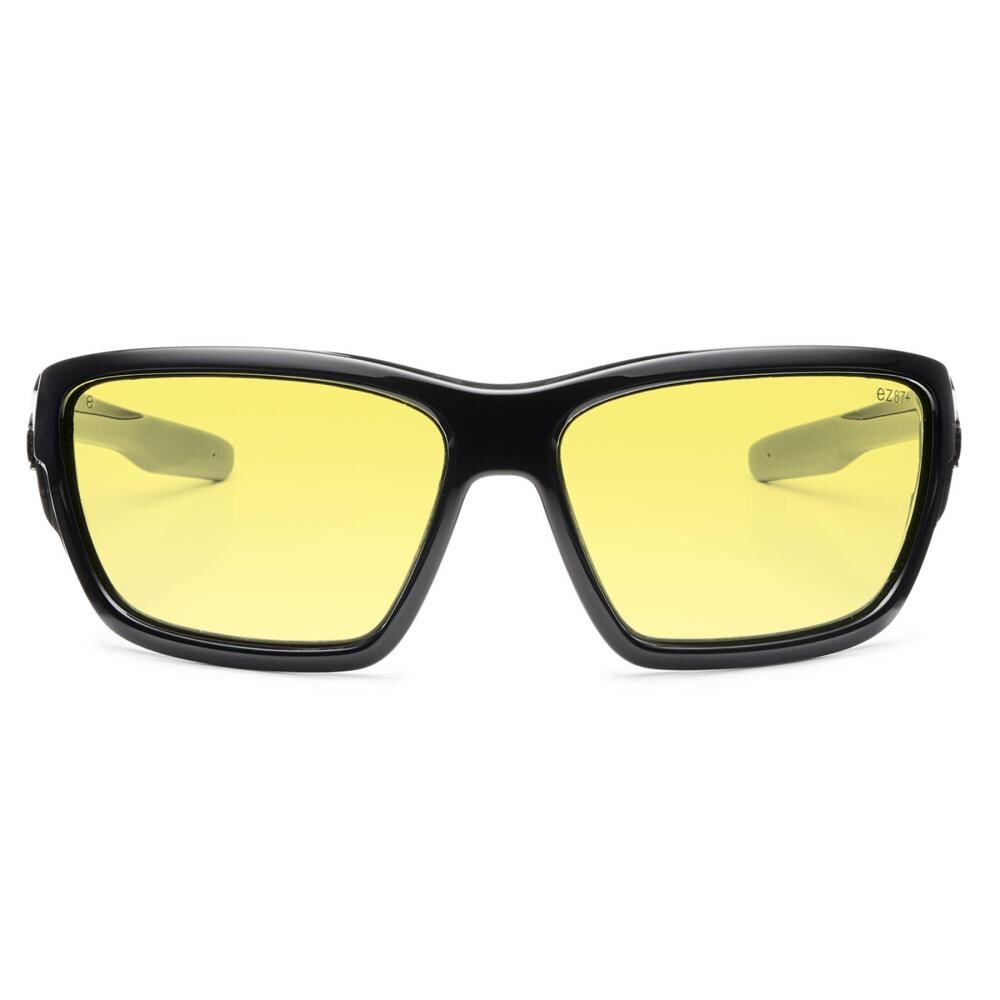 Skullerz Ergodyne Baldr Safety Glasses/Sunglasses, Black Frame, Yellow ...