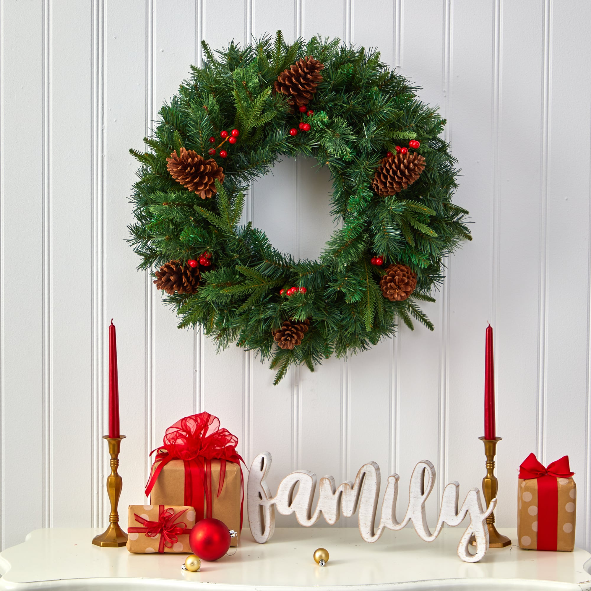 Nearly Natural W1117 Artificial-Christmas-Wreaths - View #6