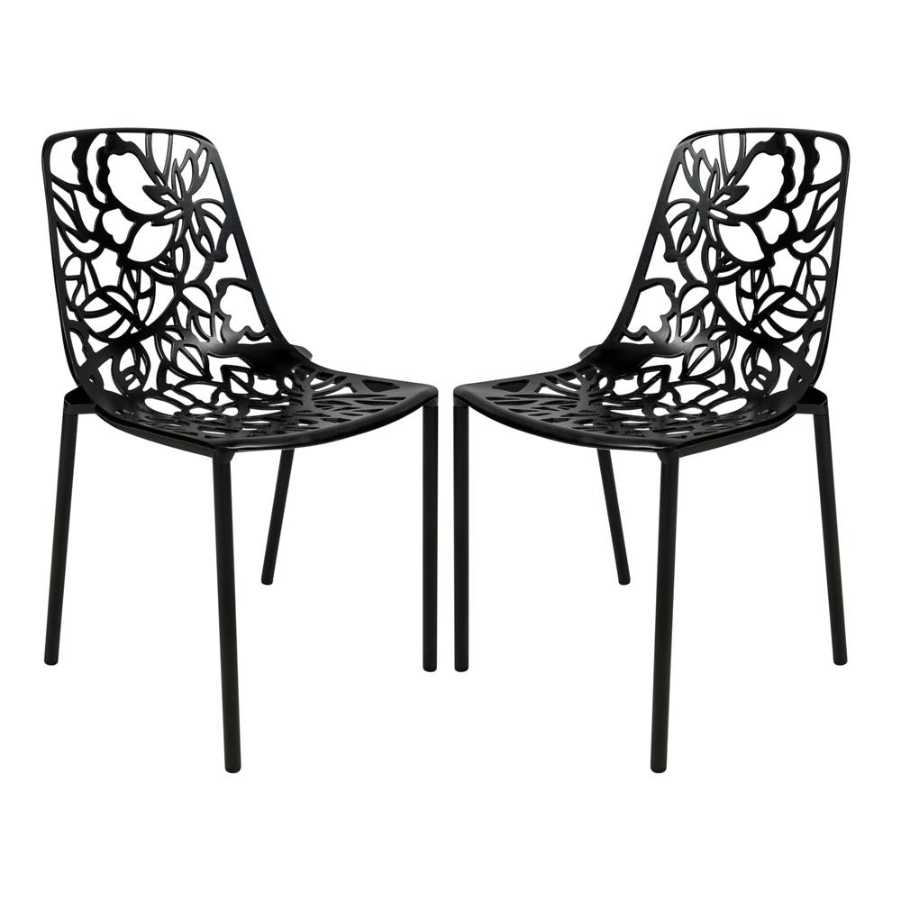 Leisuremod BG3143540 Modern Devon Aluminum Chair Set of 2