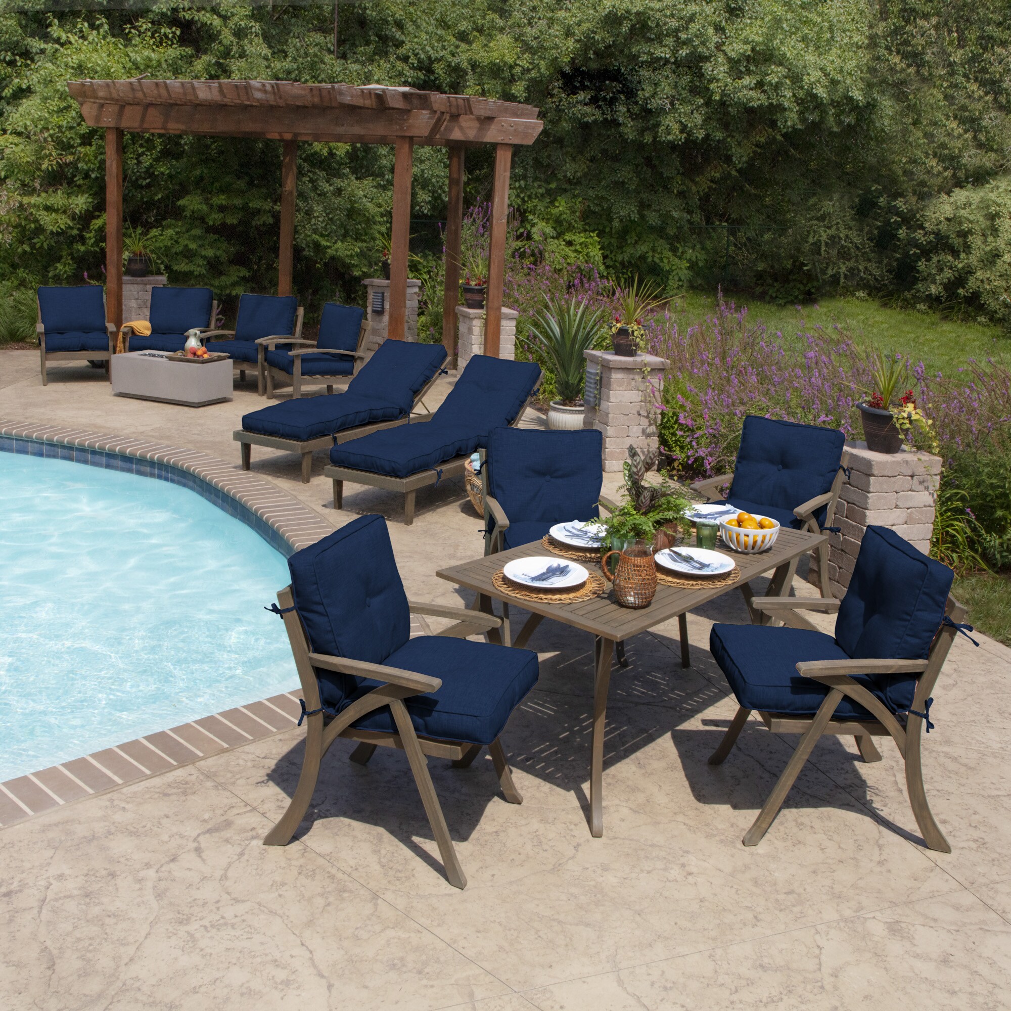 19 X 24 X 8 Profoam Outdoor Plush Deep Seat Back Cushion Leala Sapphire  Blue - Arden Selections : Target